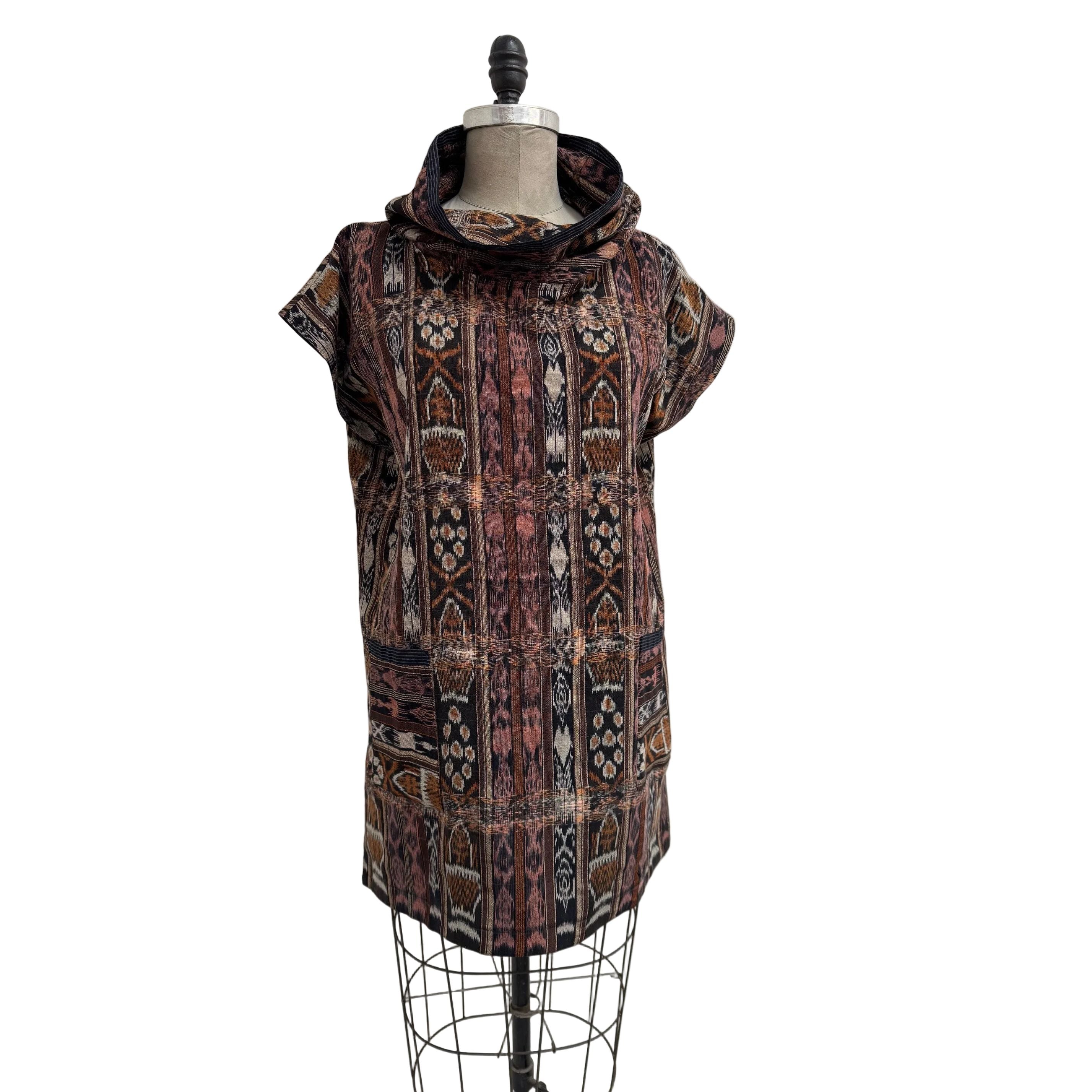 Holly Badgley Tunic, Cowl, Ikat Chocolate M/L