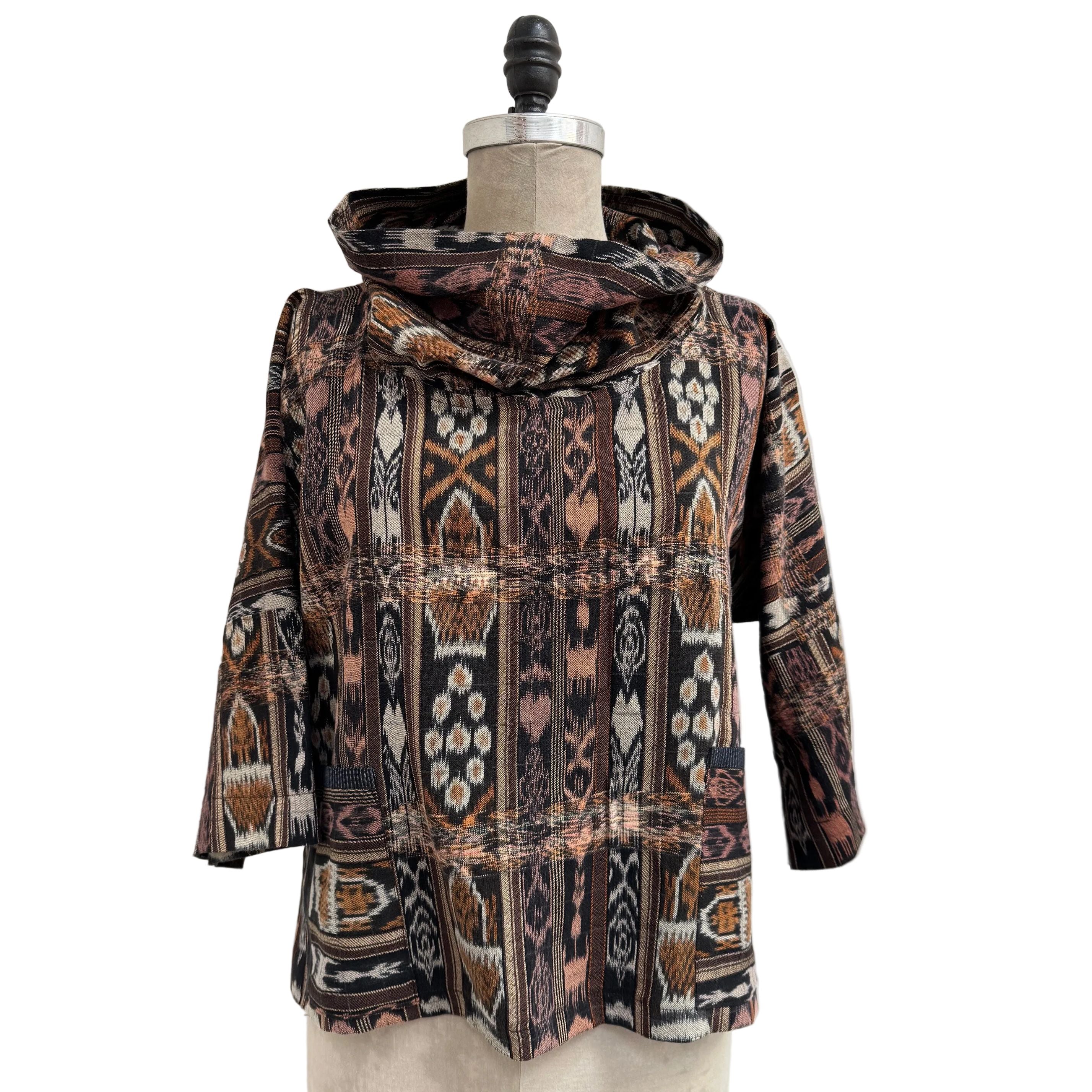 Holly Badgley Tunic, Gilles Cowl, Ikat Chocolate OS Fits M-XL