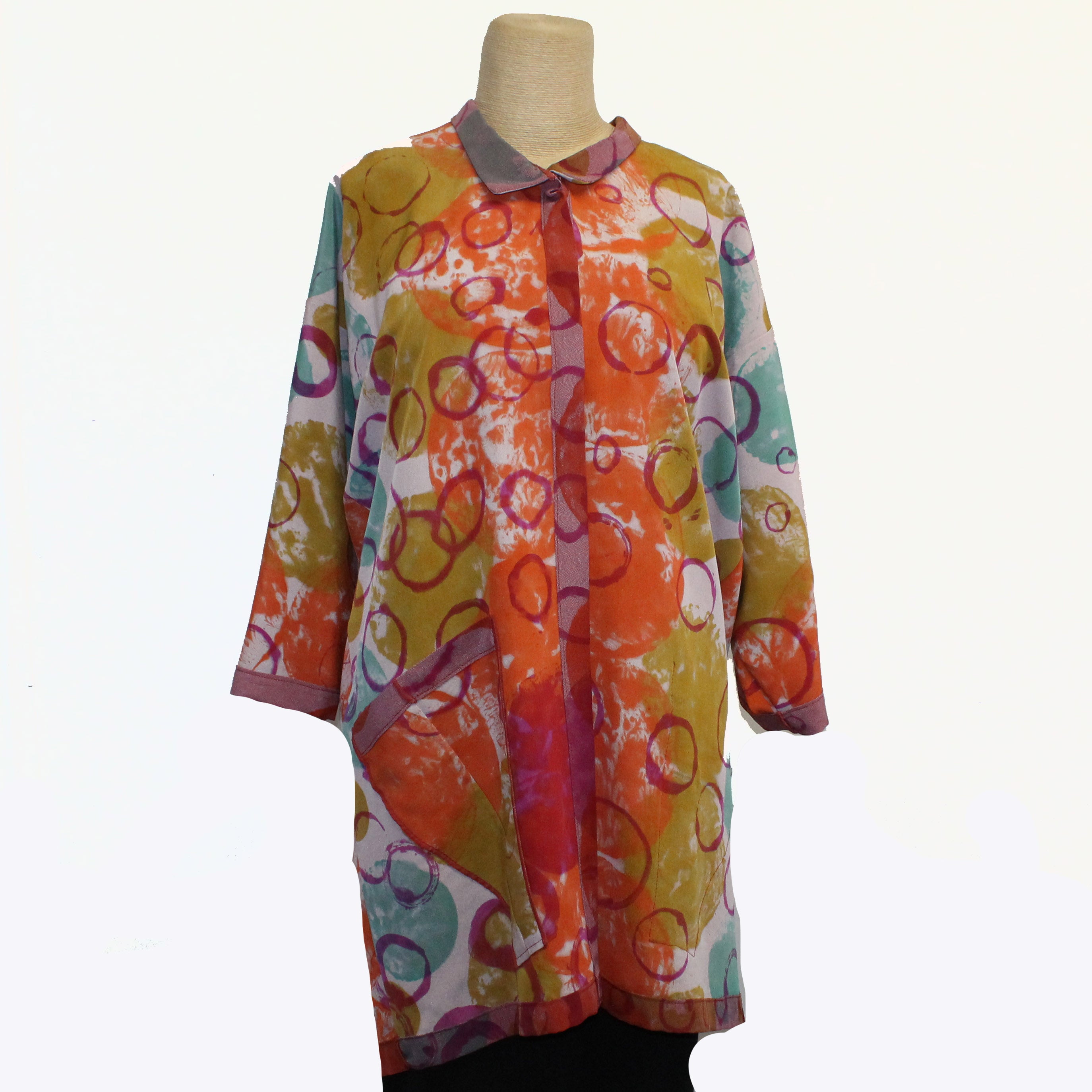 Judith Bird Jacket, Double Bubbles, Magenta/Orange/Turquoise/Mustard, S/M