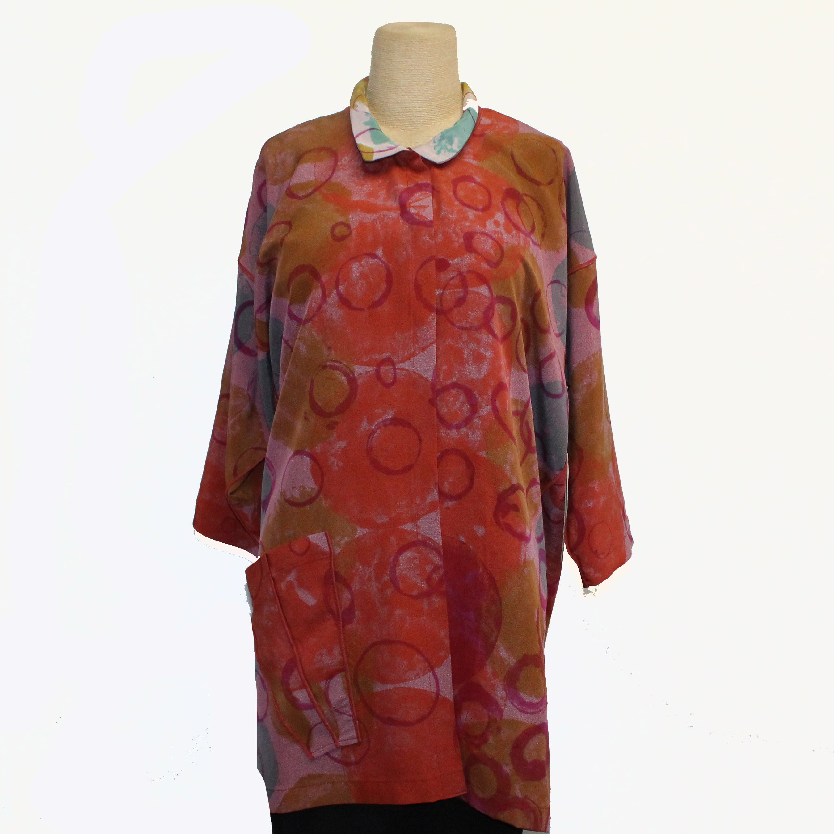 Judith Bird Jacket, Double Bubbles, Magenta/Orange/Turquoise/Mustard, S/M