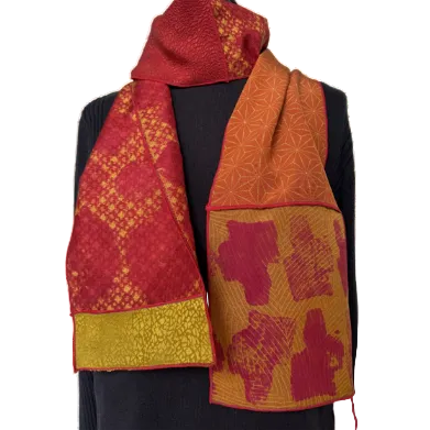 Judith Bird Scarf, Little Ones, Red/Orange/Gold