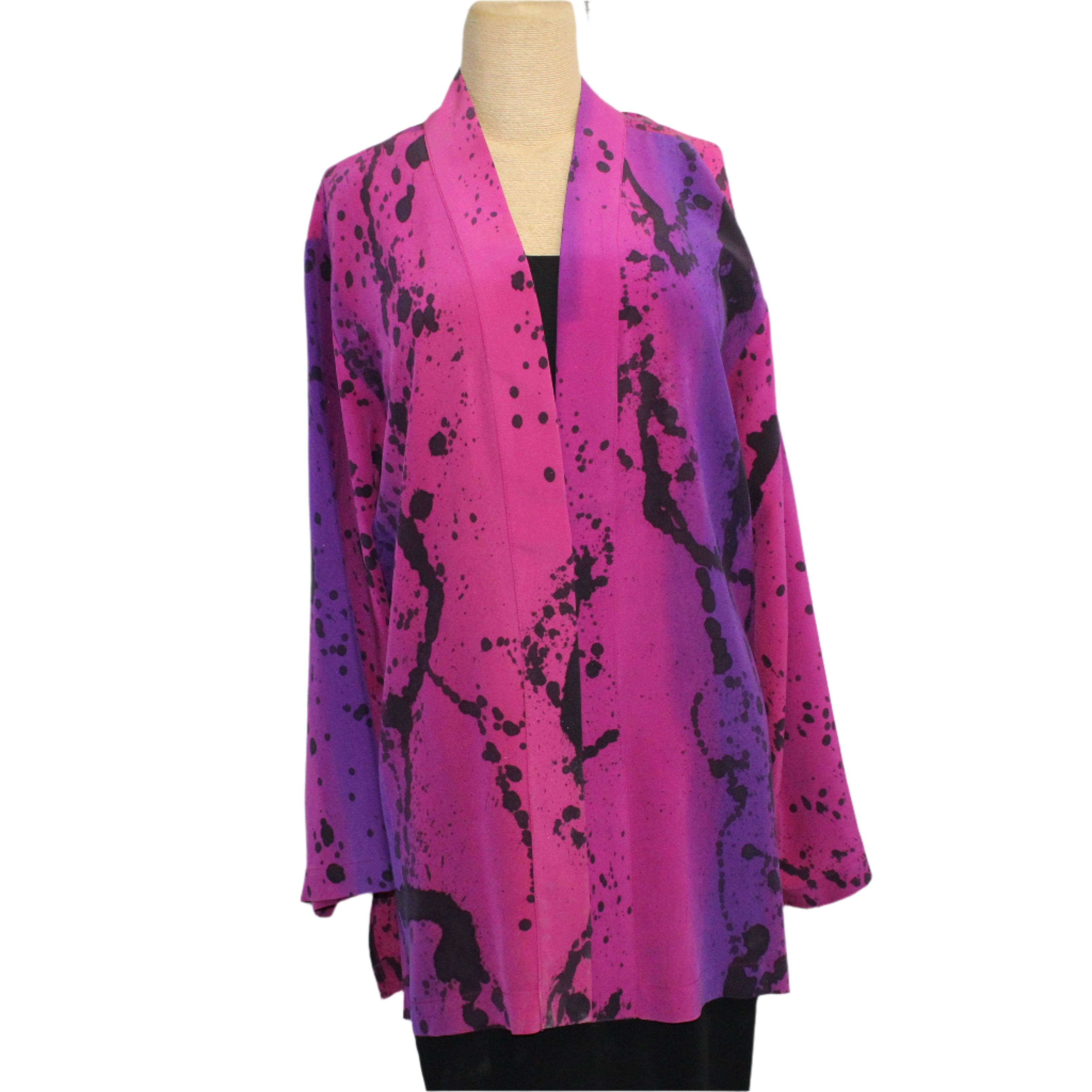 Kay Chapman Kimono, Splatter, Fuschia/Violet, L