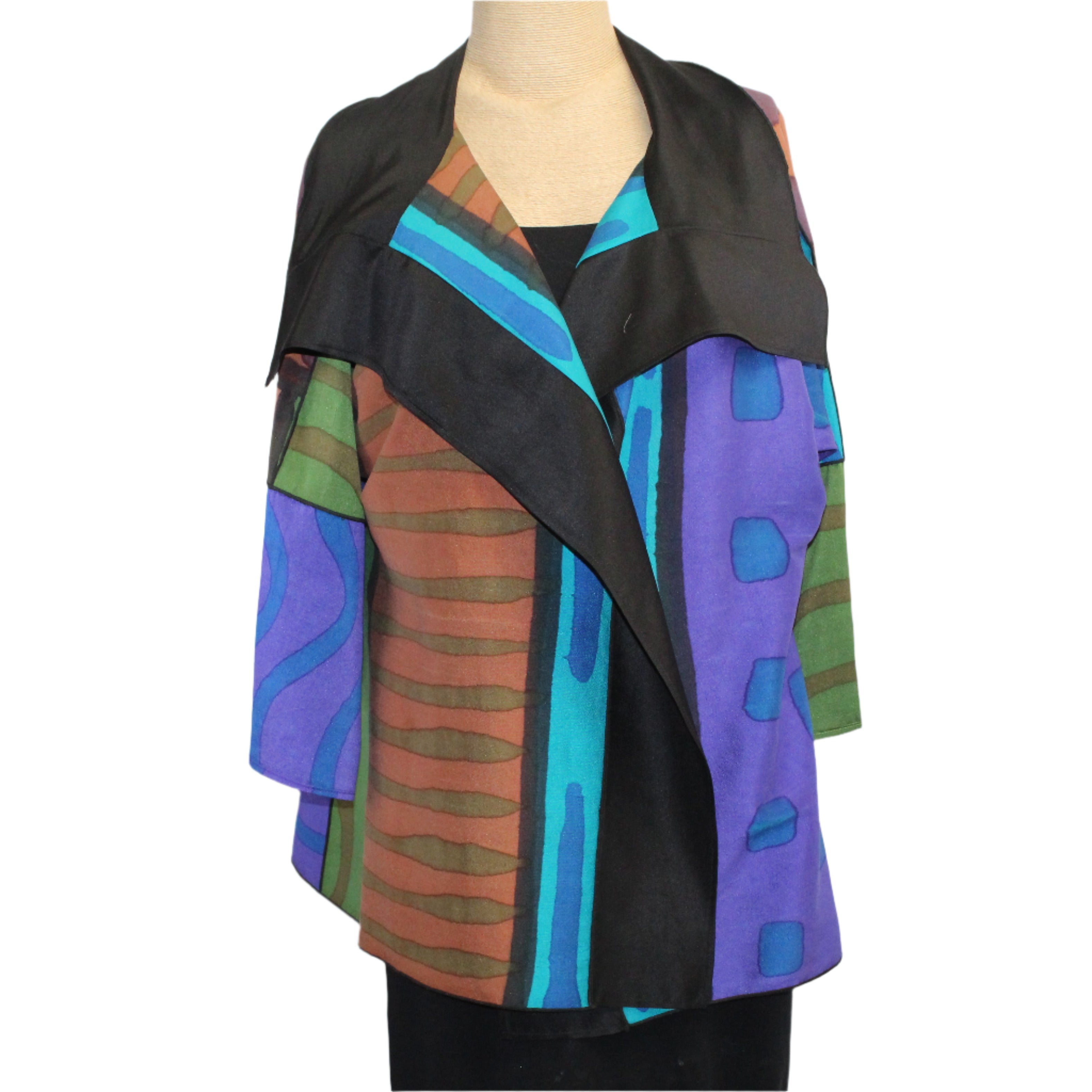 Kay Chapman Jacket, Origami, Purple/Rust/Turquoise M