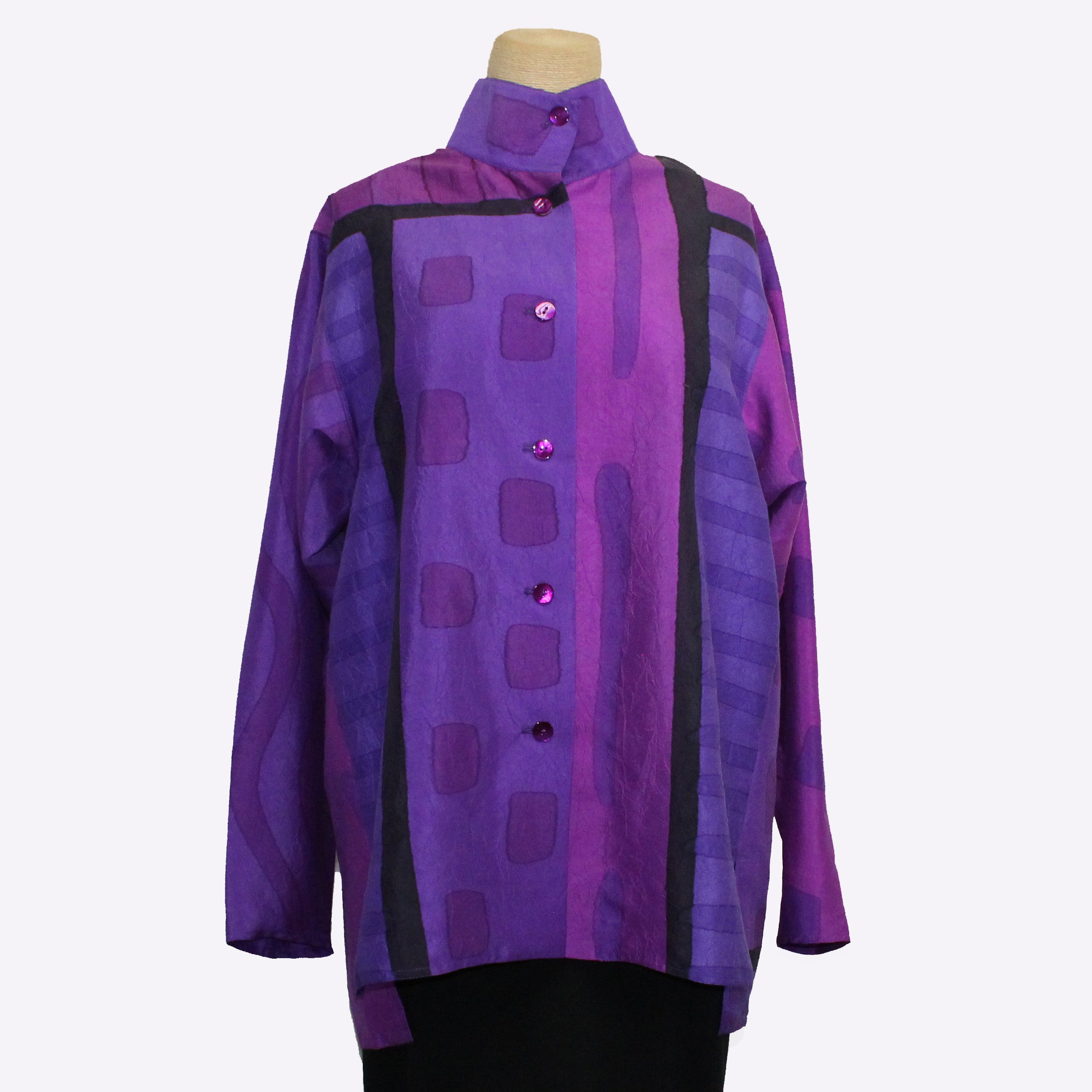 Kay Chapman Shirt, Issey, Patchwork, Purple, S