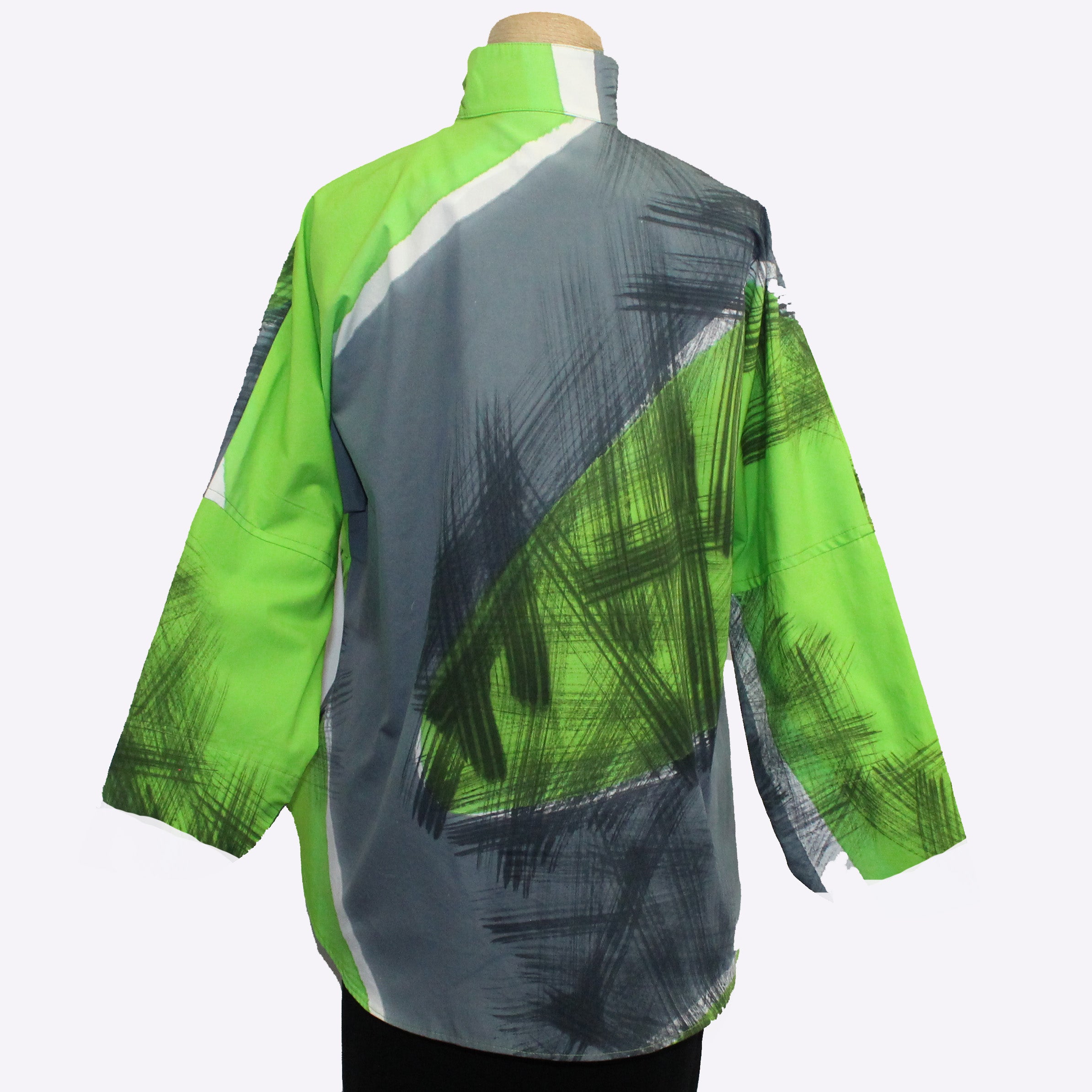 Kay Chapman Shirt, Pasadena, Lime/Grey, M