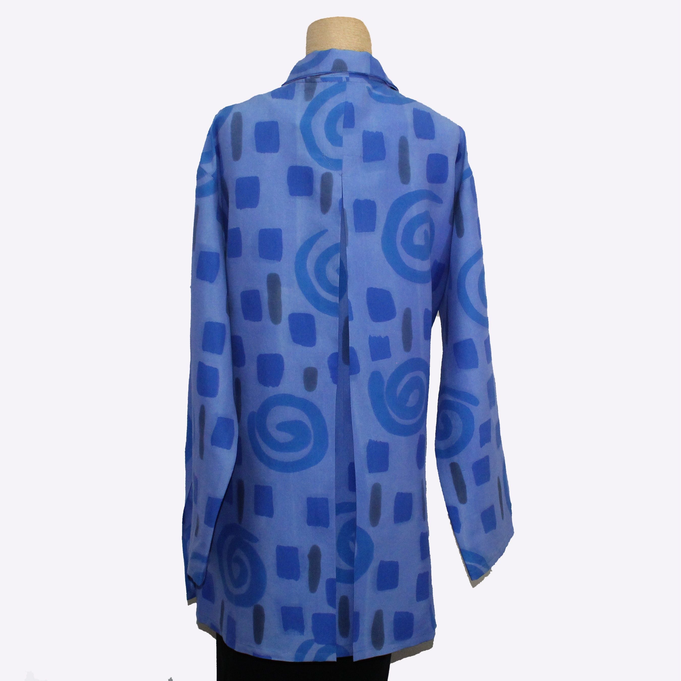 Kay Chapman Shirt, Double Collar, Spiral, Lavender/Periwinkle, S