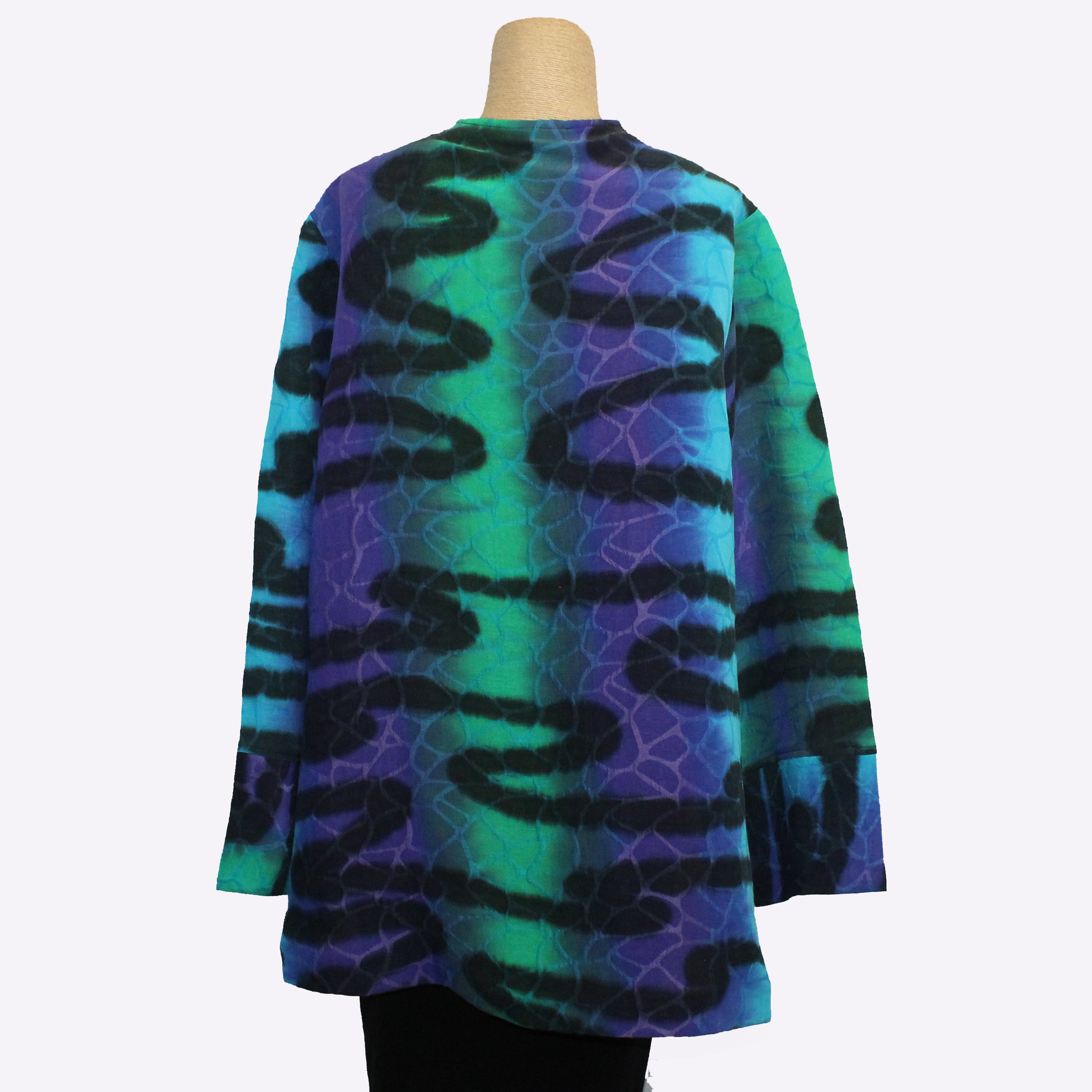 Kay Chapman Jacket, Asymmetrical, Rain, Turquoise/Purple/Green, M