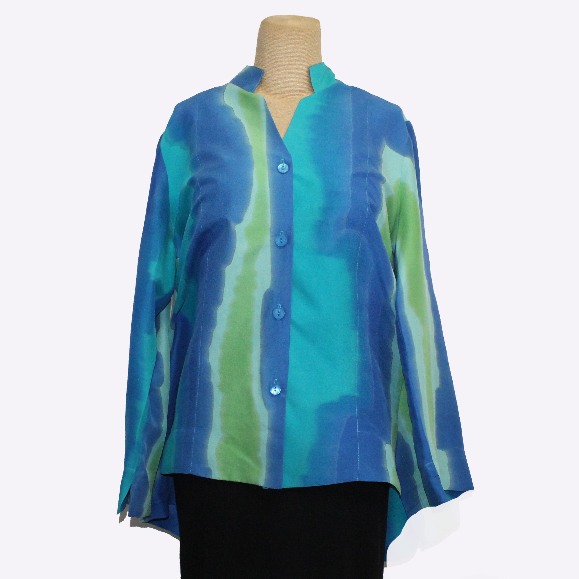Kay Chapman Shirt, Santa Fe, Islands, Turquoise/Lime/Blue