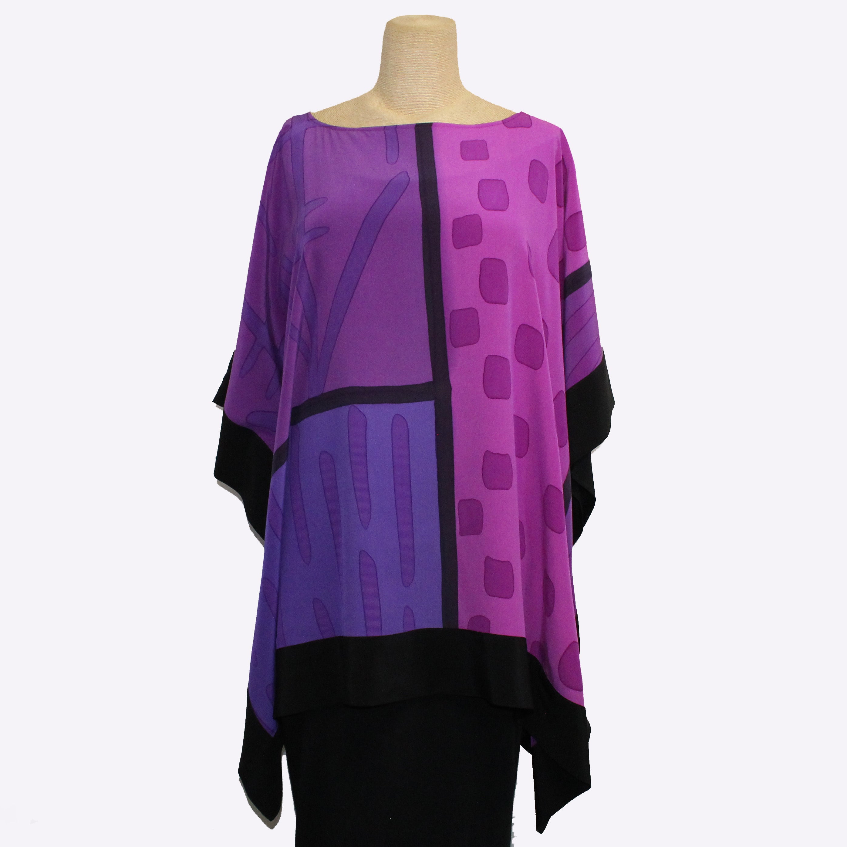 Kay Chapman Tunic, Elia, Patchwork, Purple/Magenta, OS