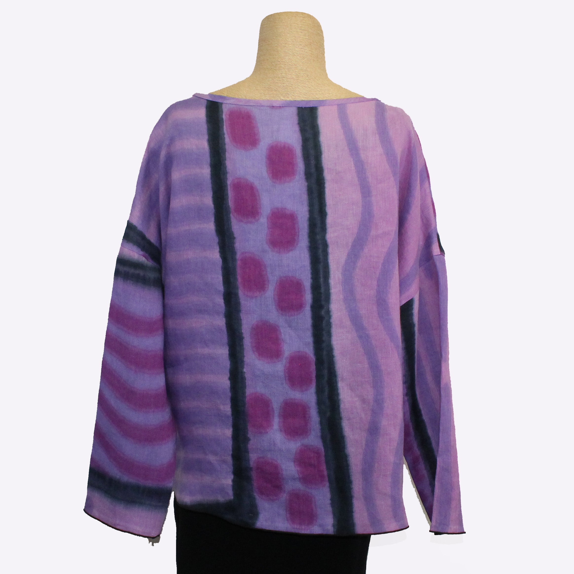 Kay Chapman Crop Top, Long Sleeve, Patchwork, Lavender, L