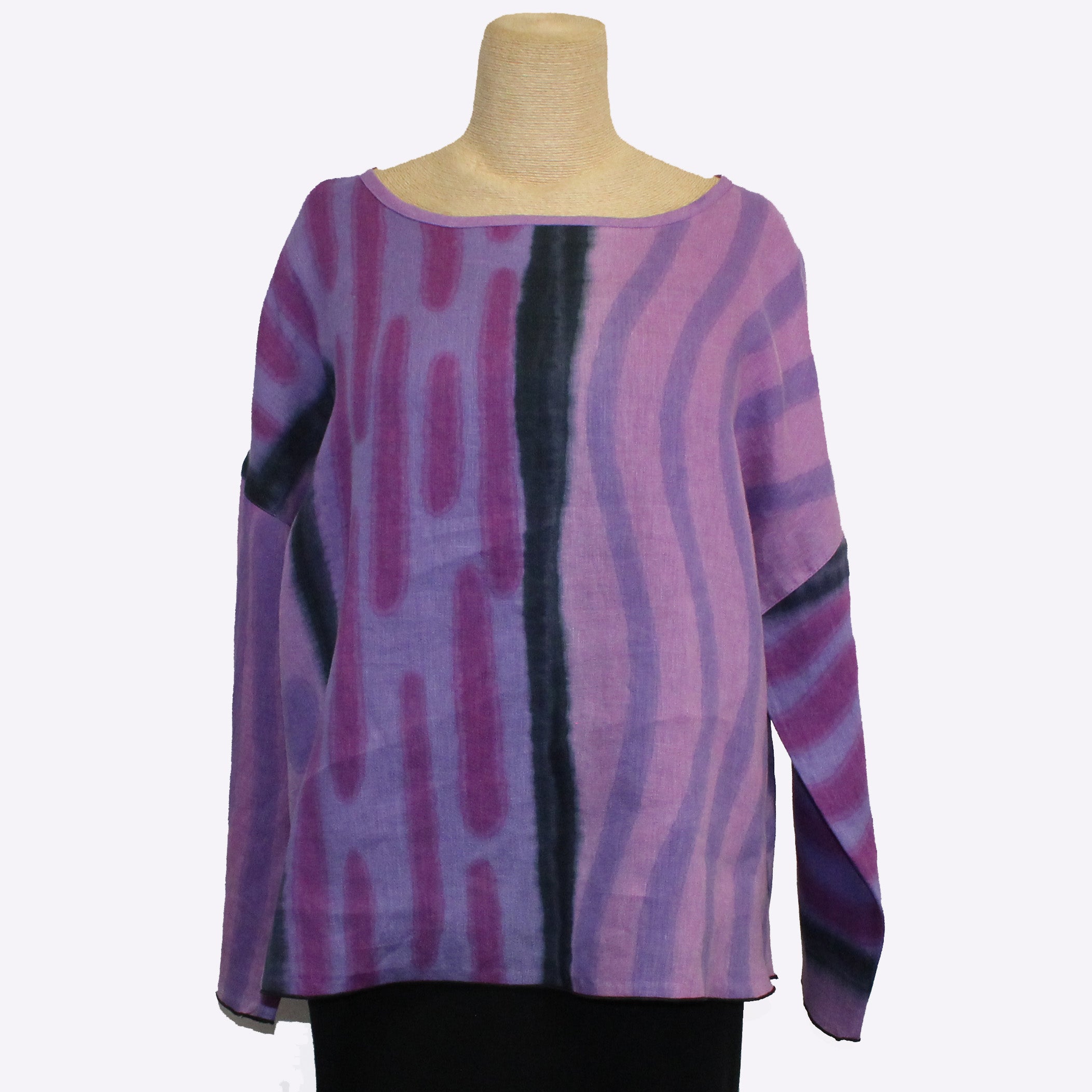 Kay Chapman Crop Top, Long Sleeve, Patchwork, Lavender, L