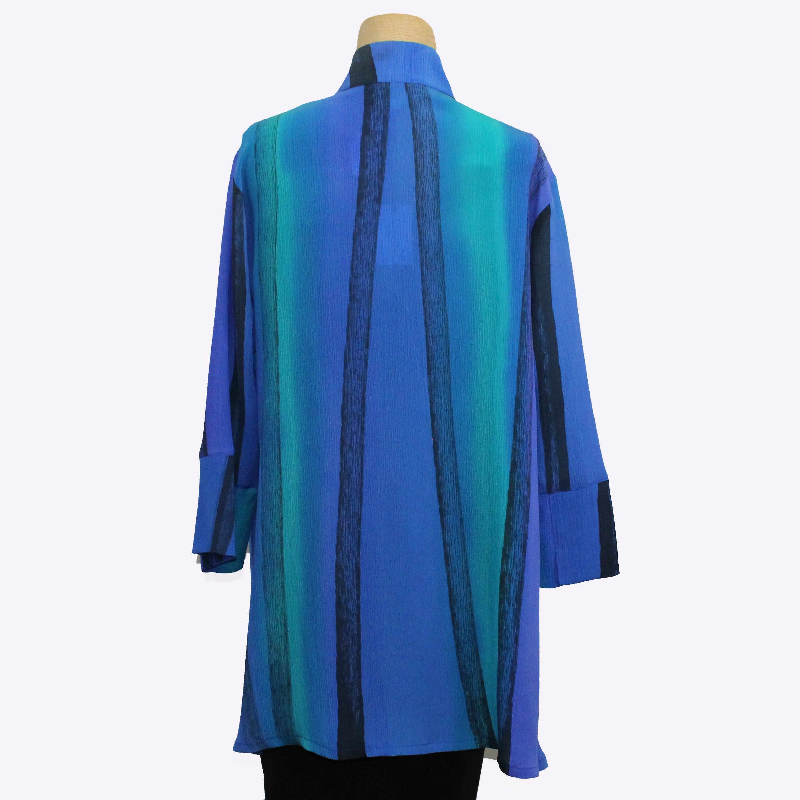 Kay Chapman Shirt, Split Sleeve, Branch, Turquoise/Blue, S