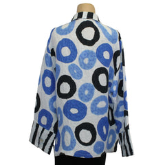 Kay Chapman Jacket, Loop Button, Circles, Blue/White/Black, L