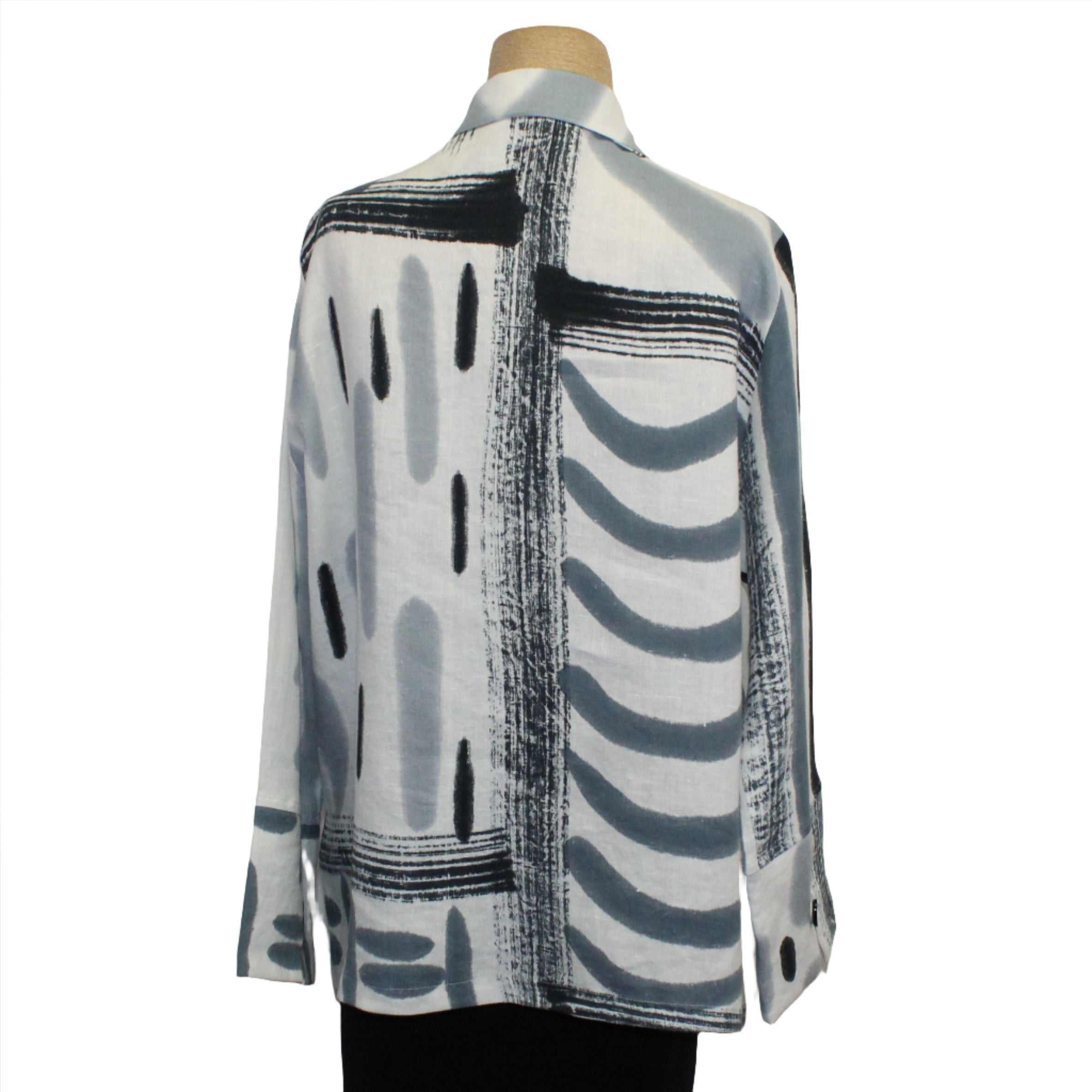 Kay Chapman Jacket, Button Loop, Why Not, White/Black/Grey, M/L