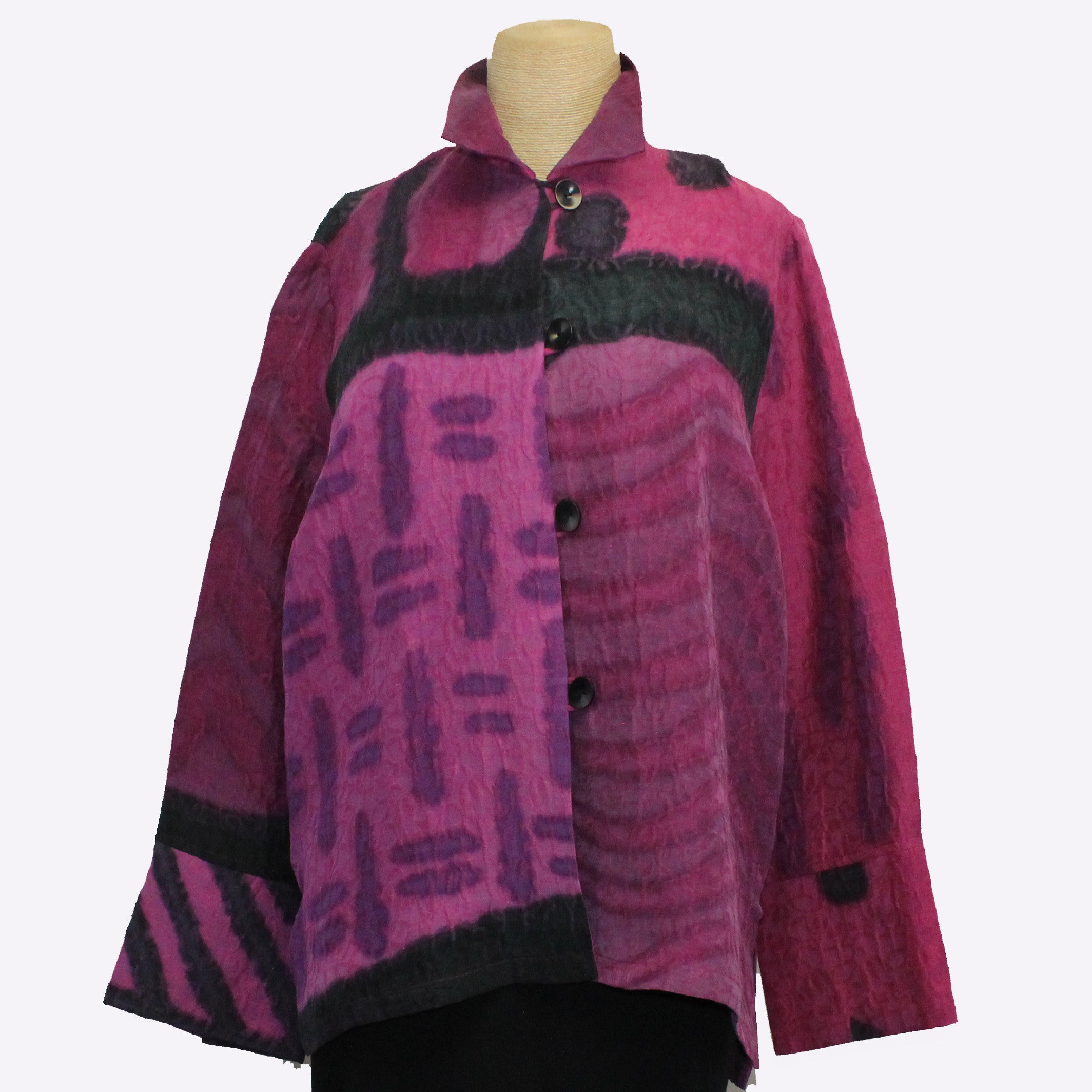 Kay Chapman Jacket, Loop Button, Why Not, Wine/Black, S
