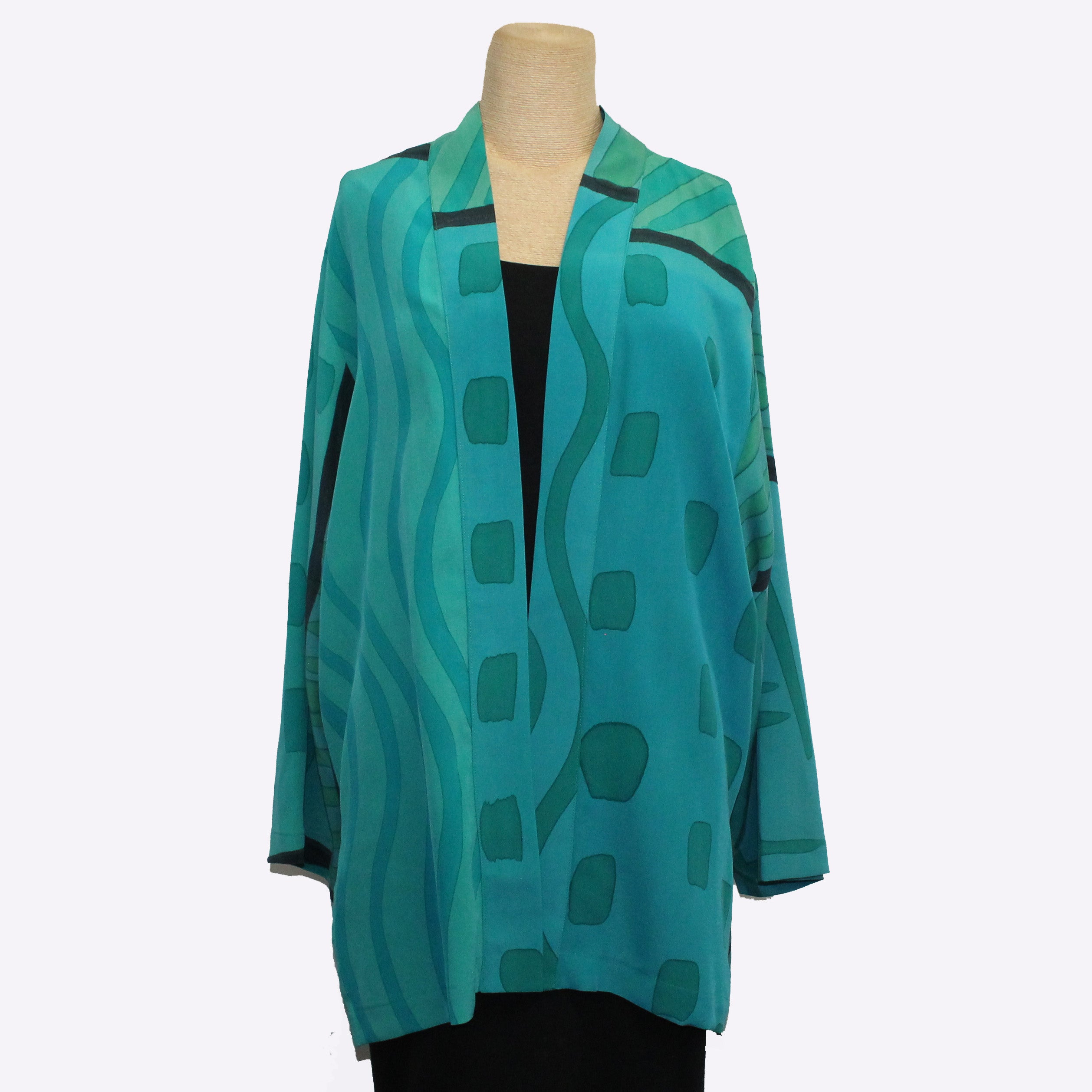Kay Chapman Kimono, Patchwork, Seafoam, M