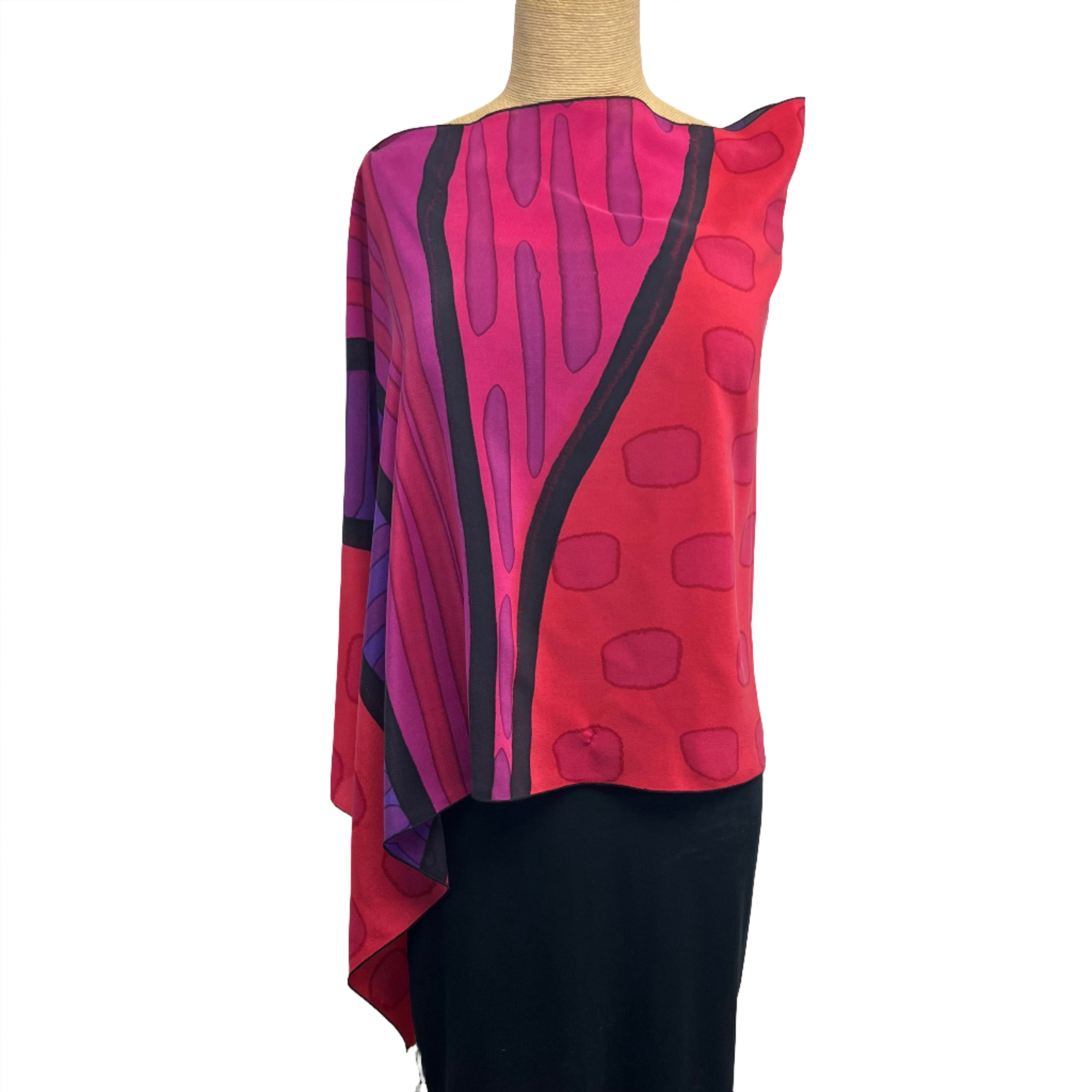 Kay Chapman Shawl, Red/Pink/Purple