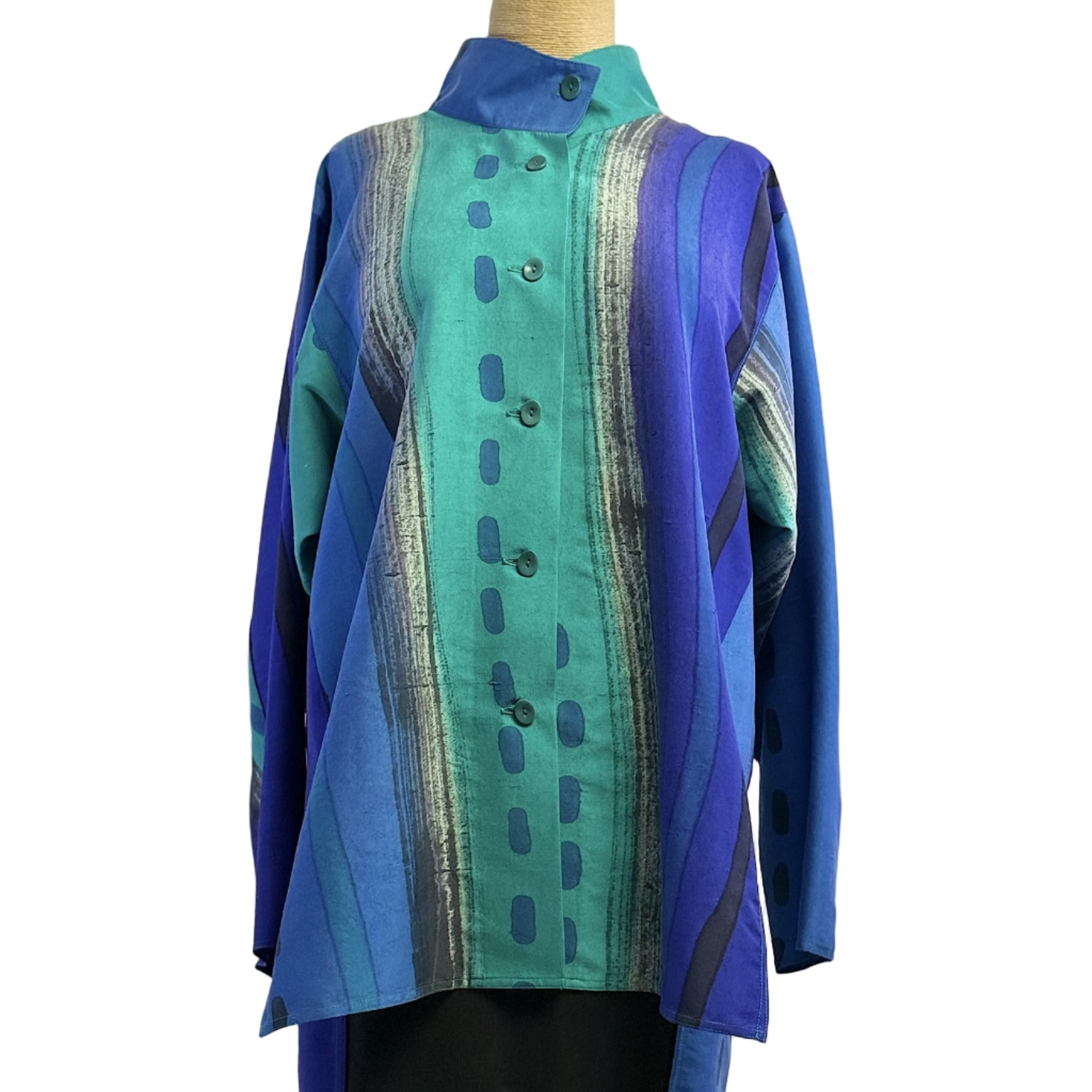 Kay Chapman Shirt, Issey, Arial, Turquoise/Purple, L