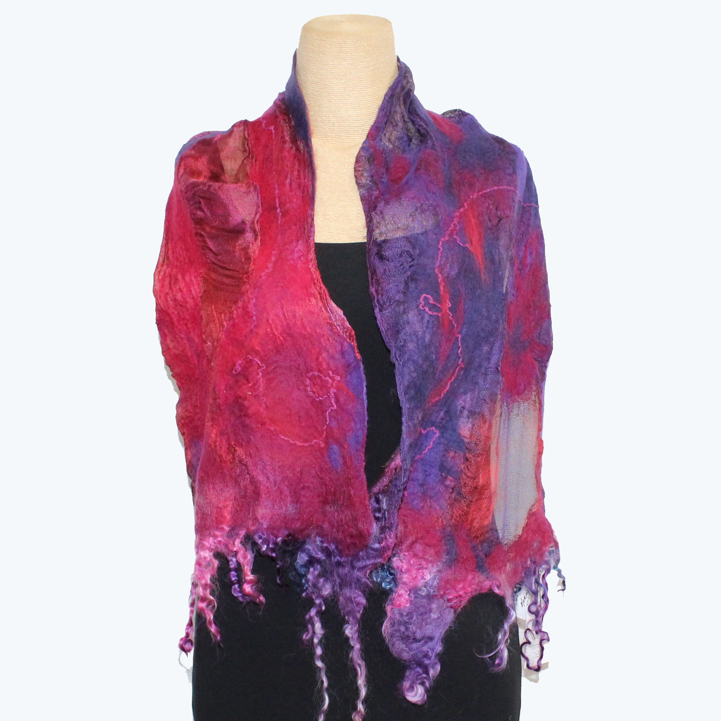 Lyndy Runyon Scarf, Red/Purple