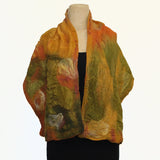 Lyndy Runyon Scarf, Felted, Marigold/Orange/Green/Brown