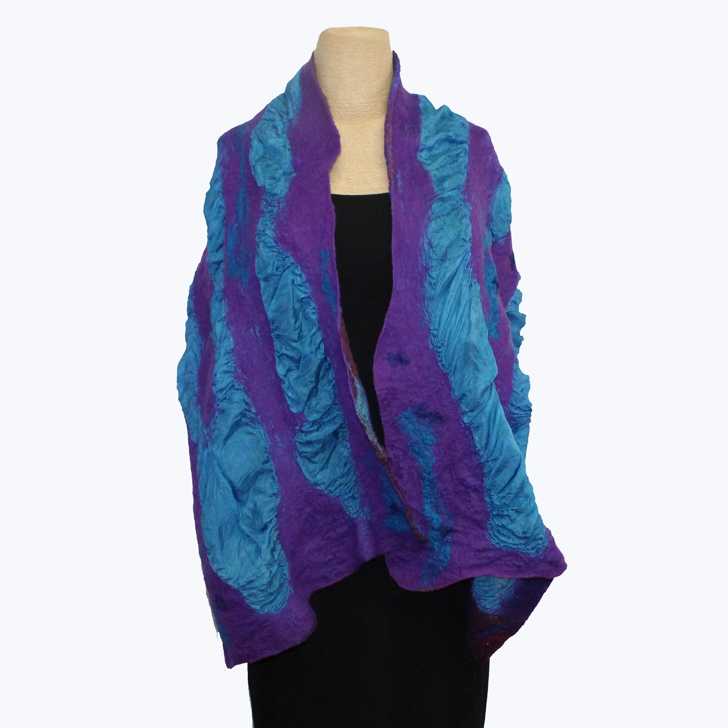 Lyndy Runyon Scarf, Turquoise/Purple