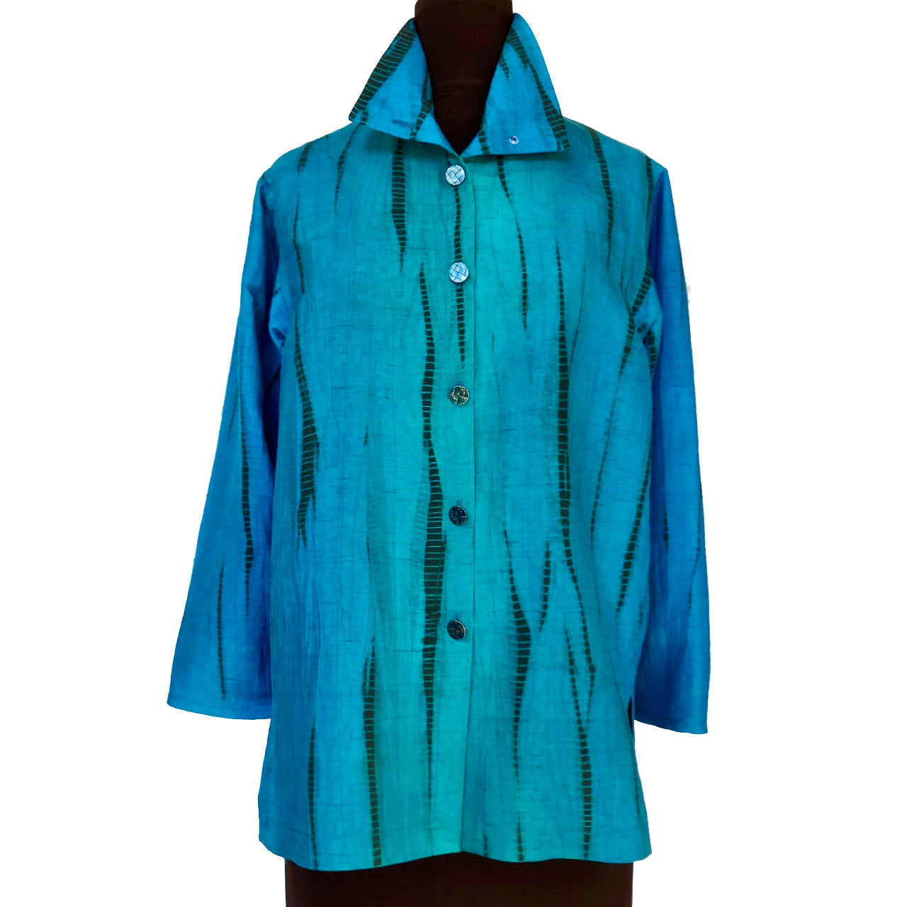 Doshi Shirt, Breath of Miyake, Caribbean Blue, M/L