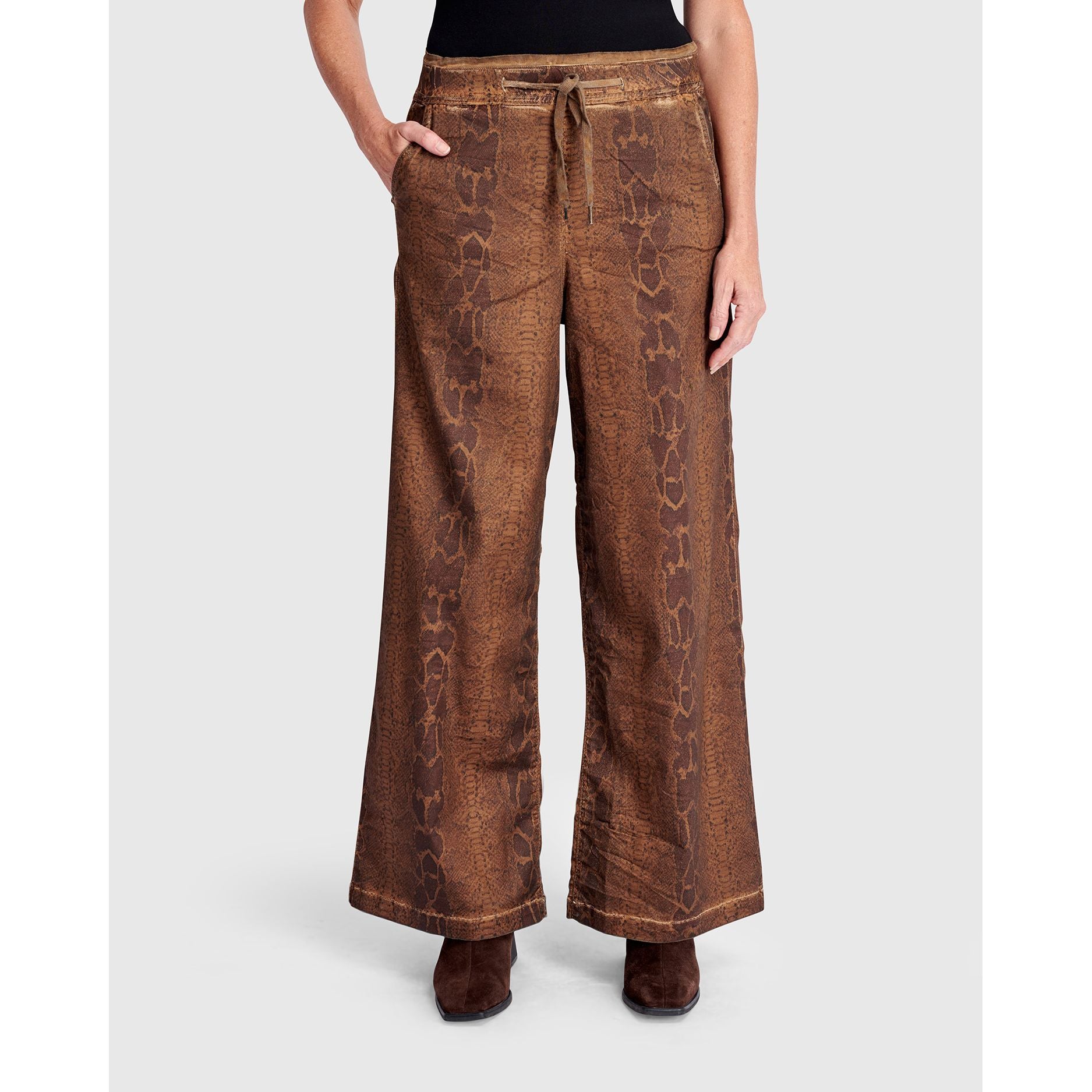 Alembika Pants, Stretch, Wide Python, Brown L