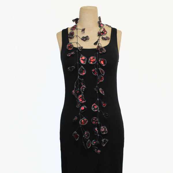 Annemieke Broenink Necklace, Polka Dot Metallic, Burgundy
