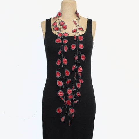 Annemieke Necklace, Kimono, Burgundy