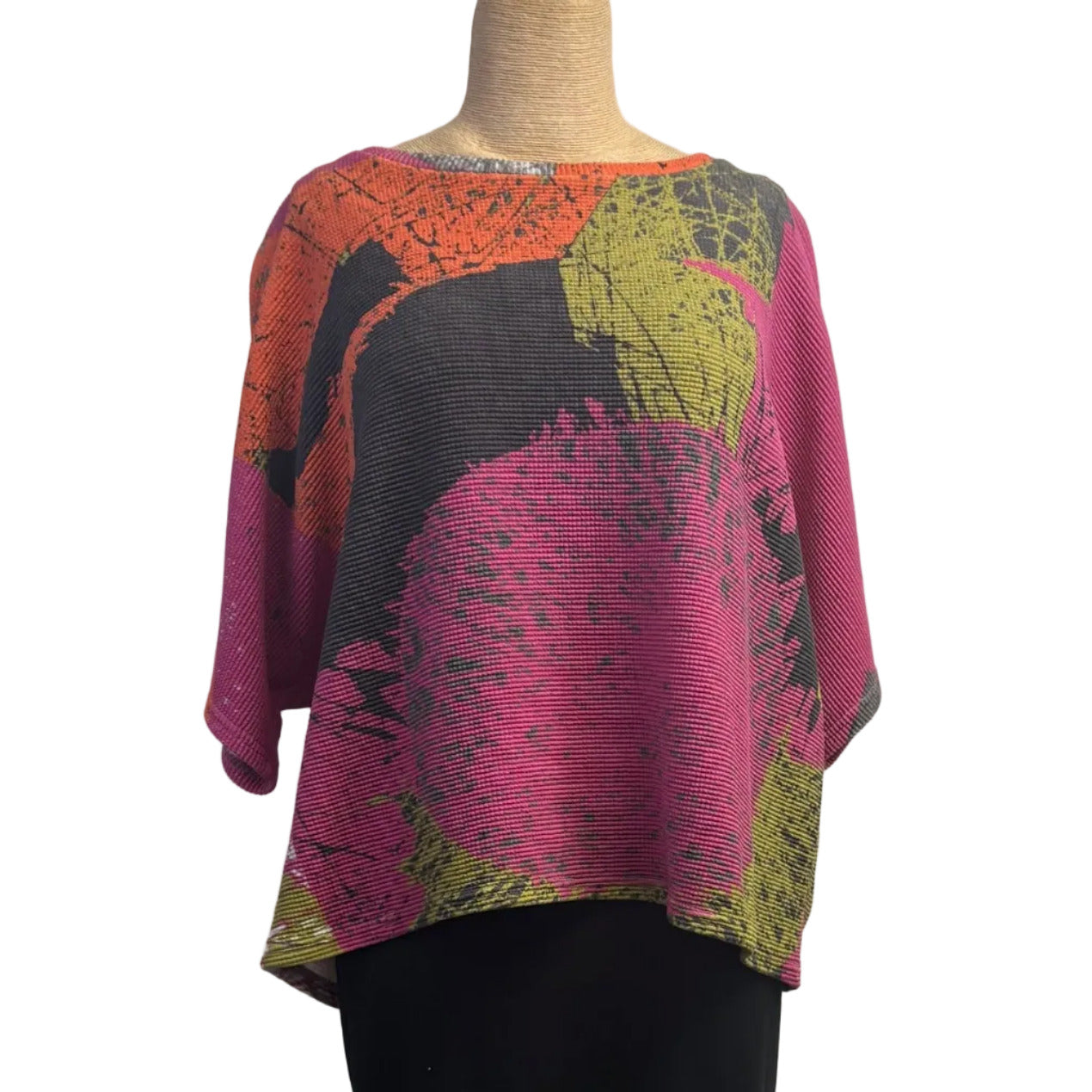 Andrea Geer Crop Top, Boxy, Pink/Orange/Chartreuse/Black, S-L, #3