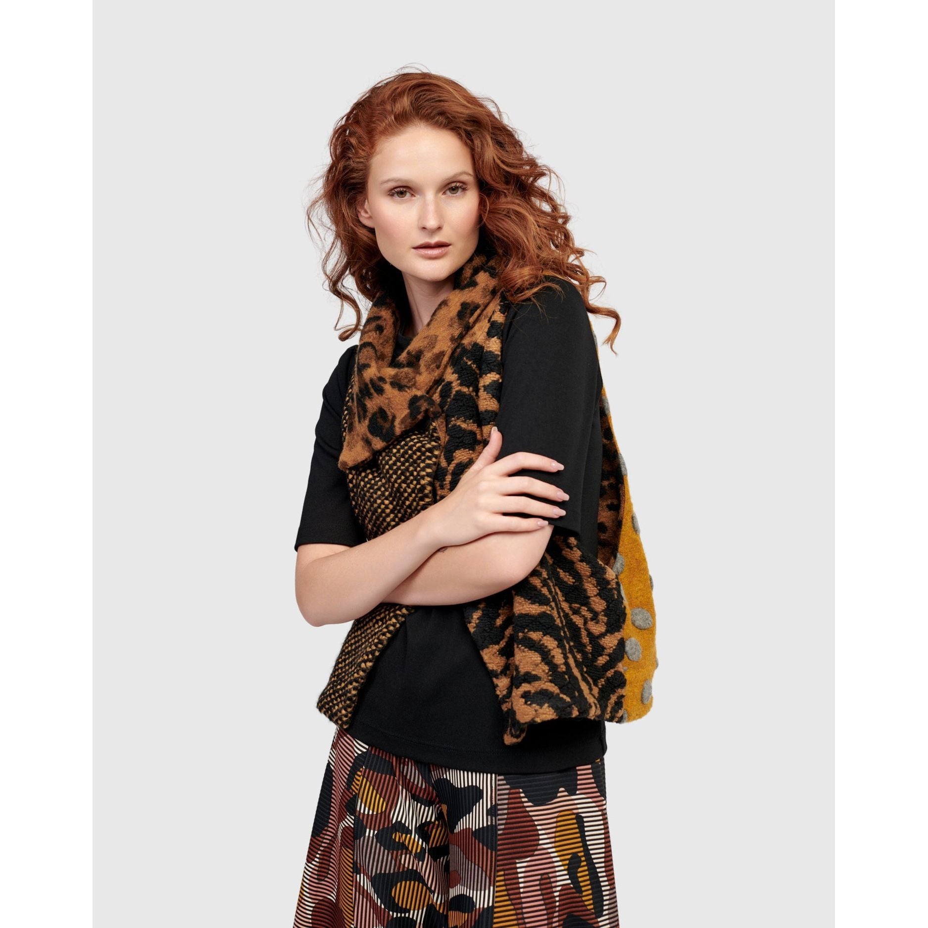 Alembika Vest, Lula Cropped, Mix, Reversible, Black/Gold S
