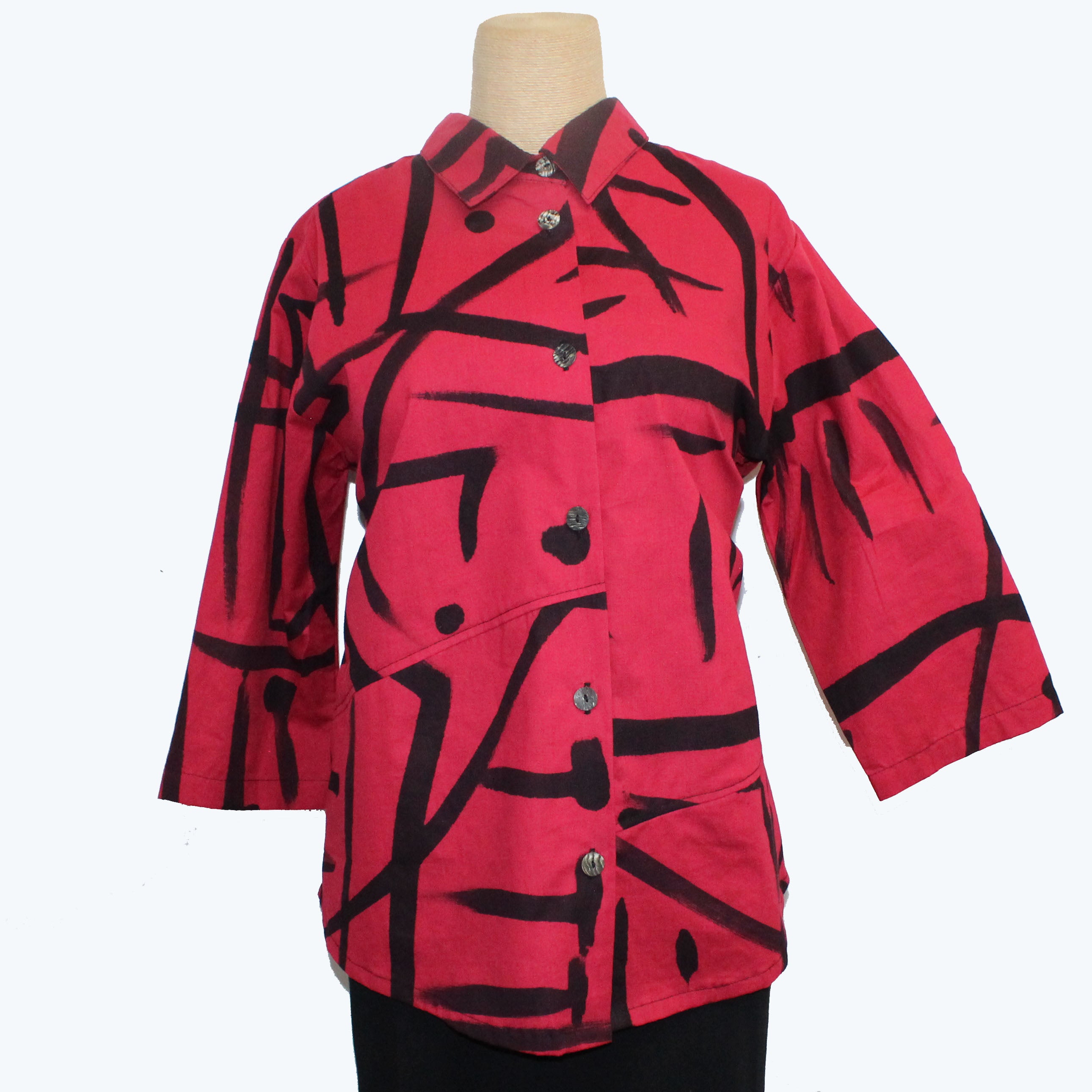 Adverb Shirt, Short Enough, Chili/Black S