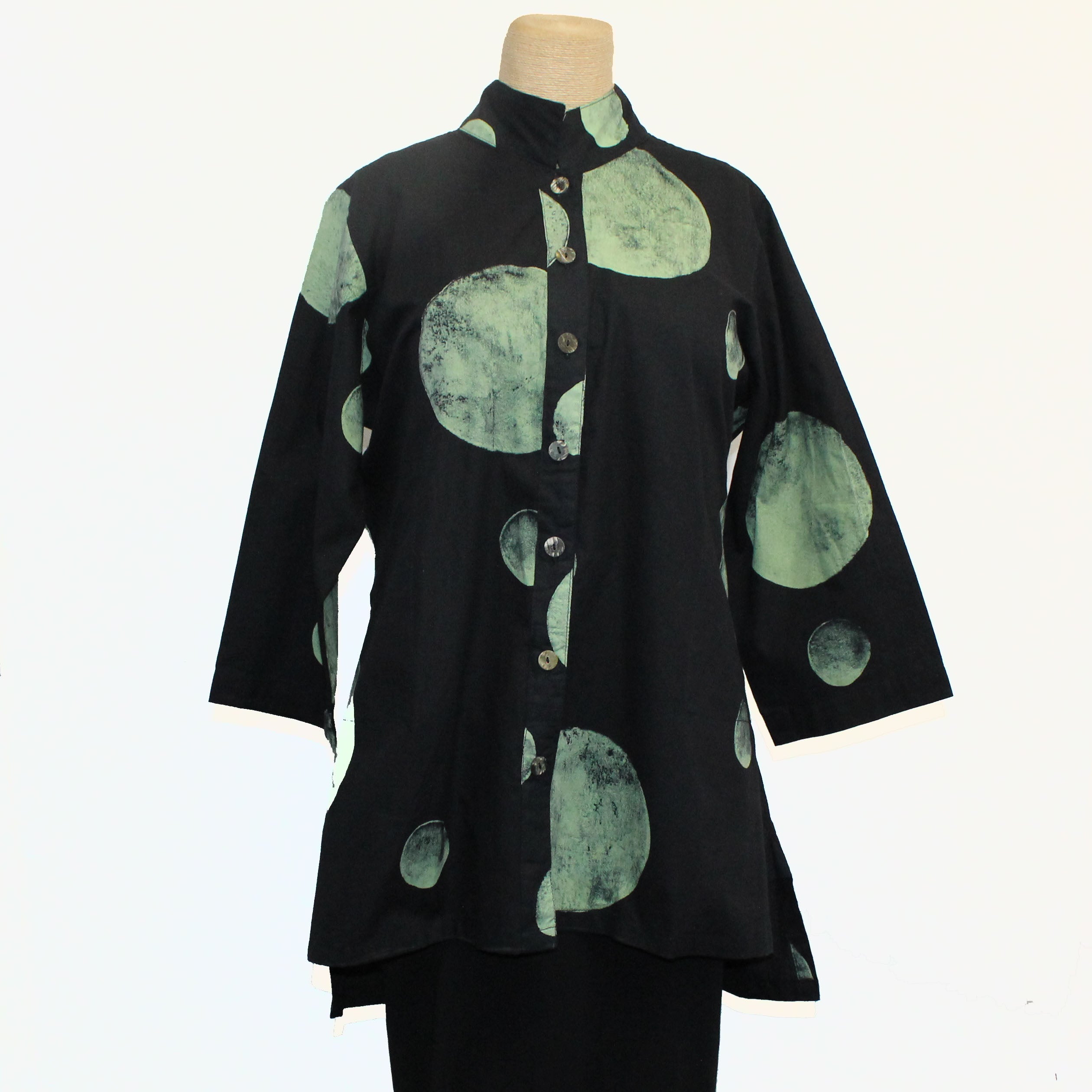 Adverb Shirt, Therefore, Moon, Black/Mint XS