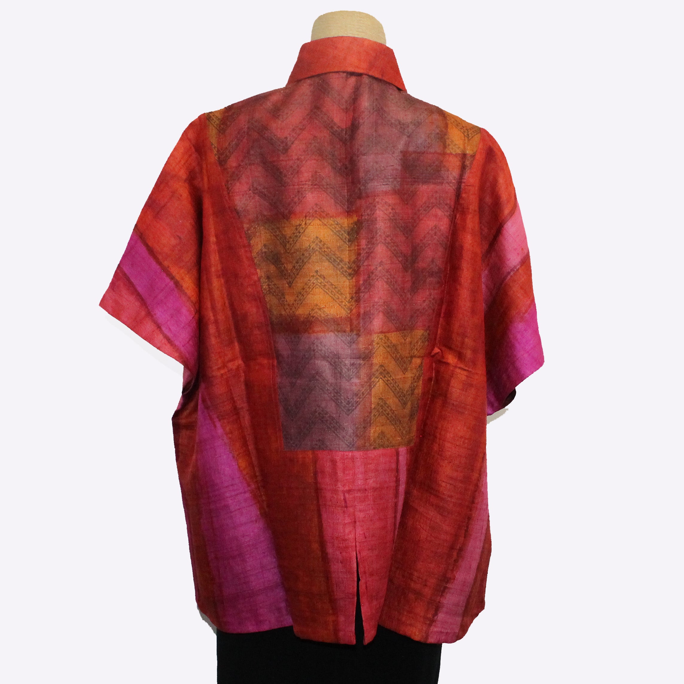 Darshan Shah Shirt, Short, Burnt Orange/Pink/Fuchsia, M/L