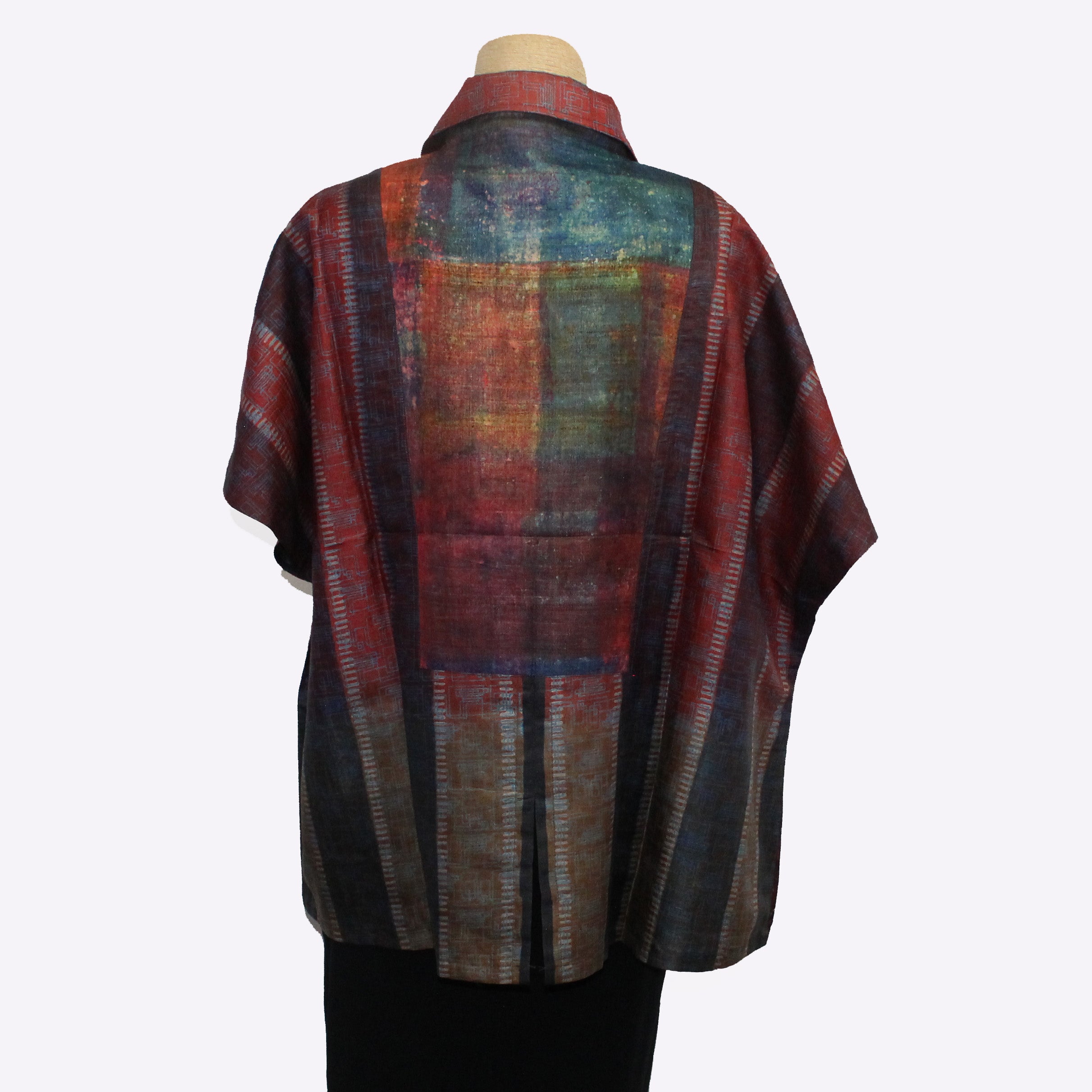 Darshan Shah Shirt, Short, Blue/Red, M/L