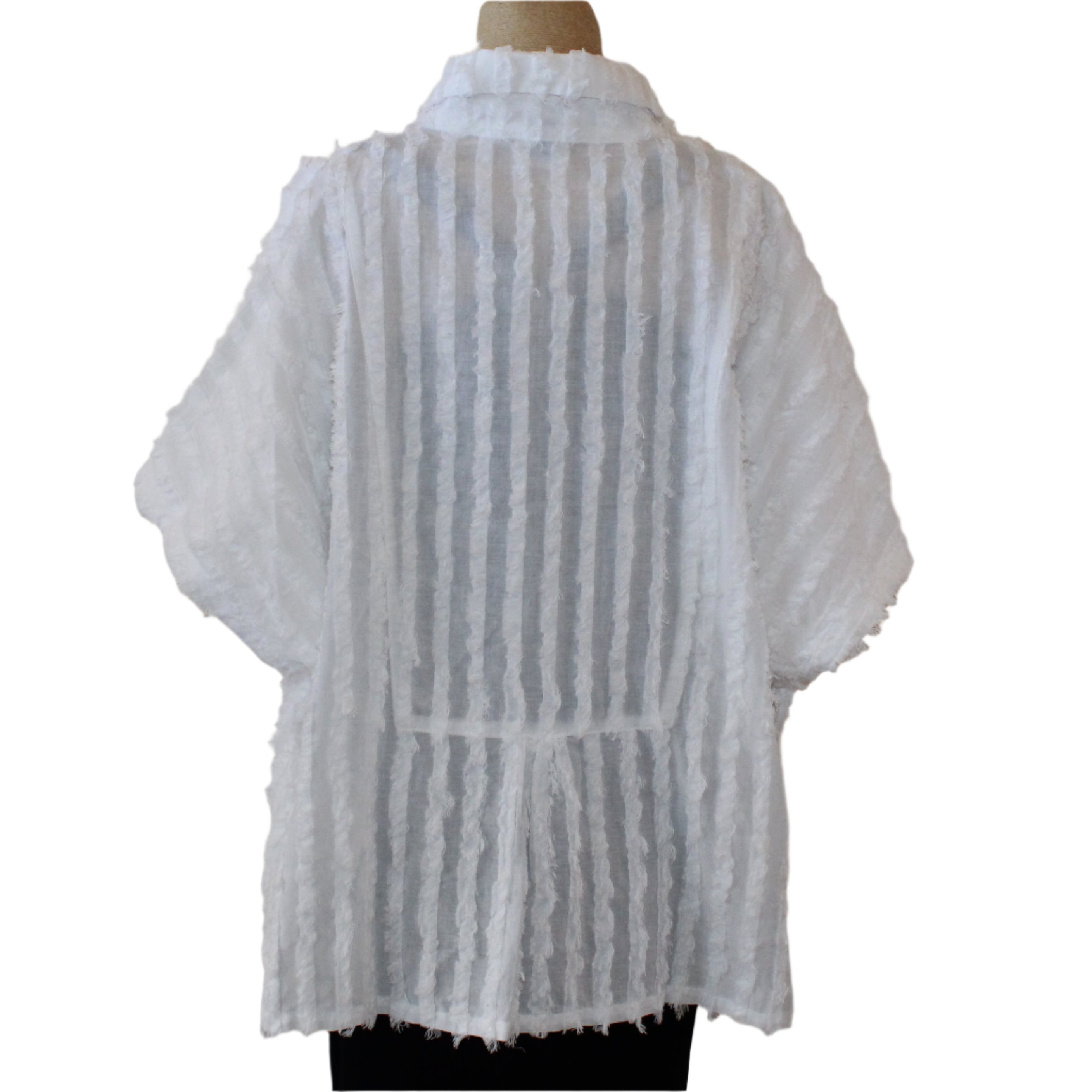 Dress To Kill Shirt, Fringed, White, Fits M - XL
