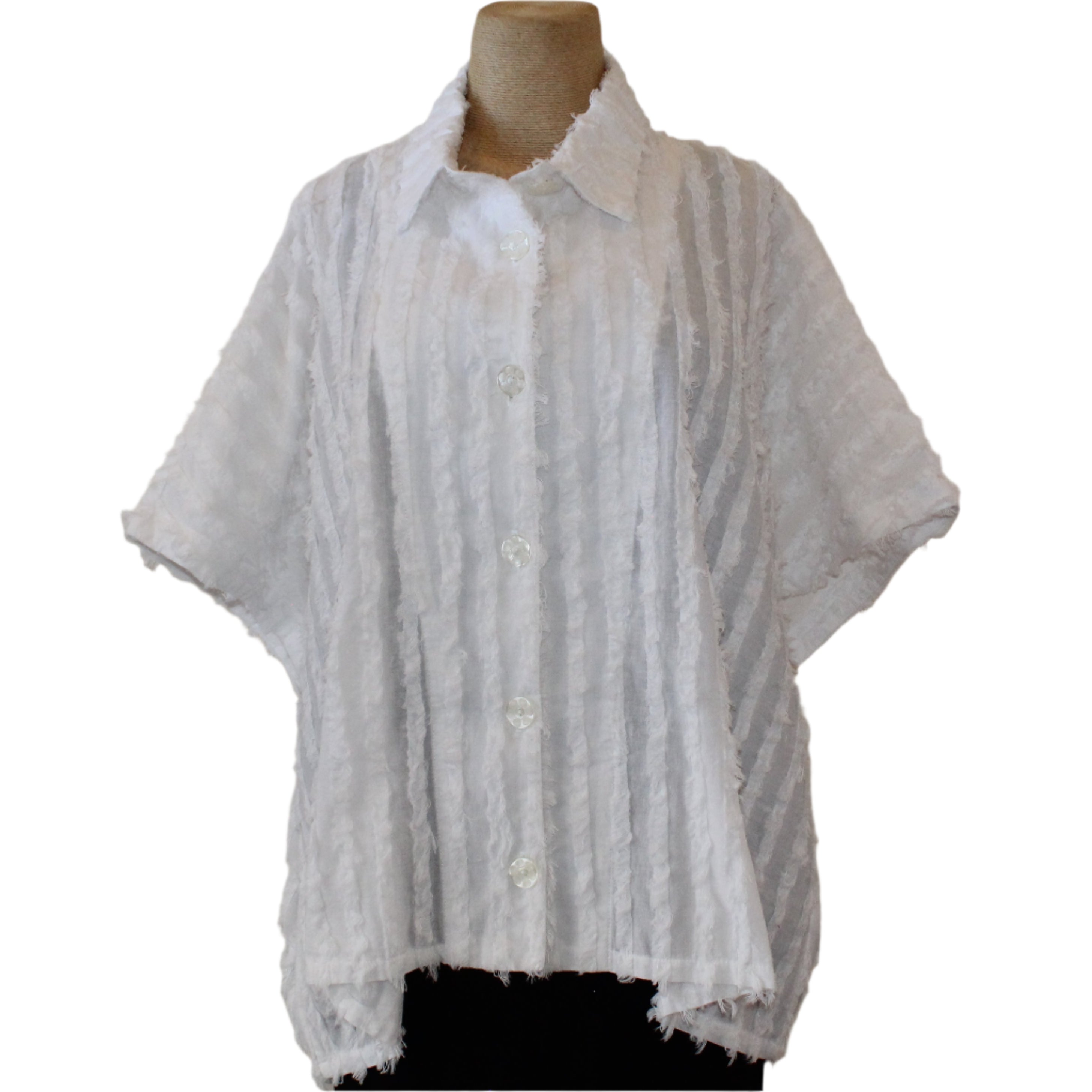 Dress To Kill Shirt, Fringed, White, Fits M - XL