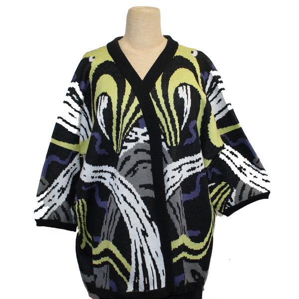 Iridium Cardigan, Black/Lime/White/Grey/Purple, OS