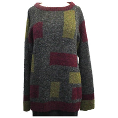 Iridium Sweater, Color Block, Wild Berry/Grey/Green, M/L