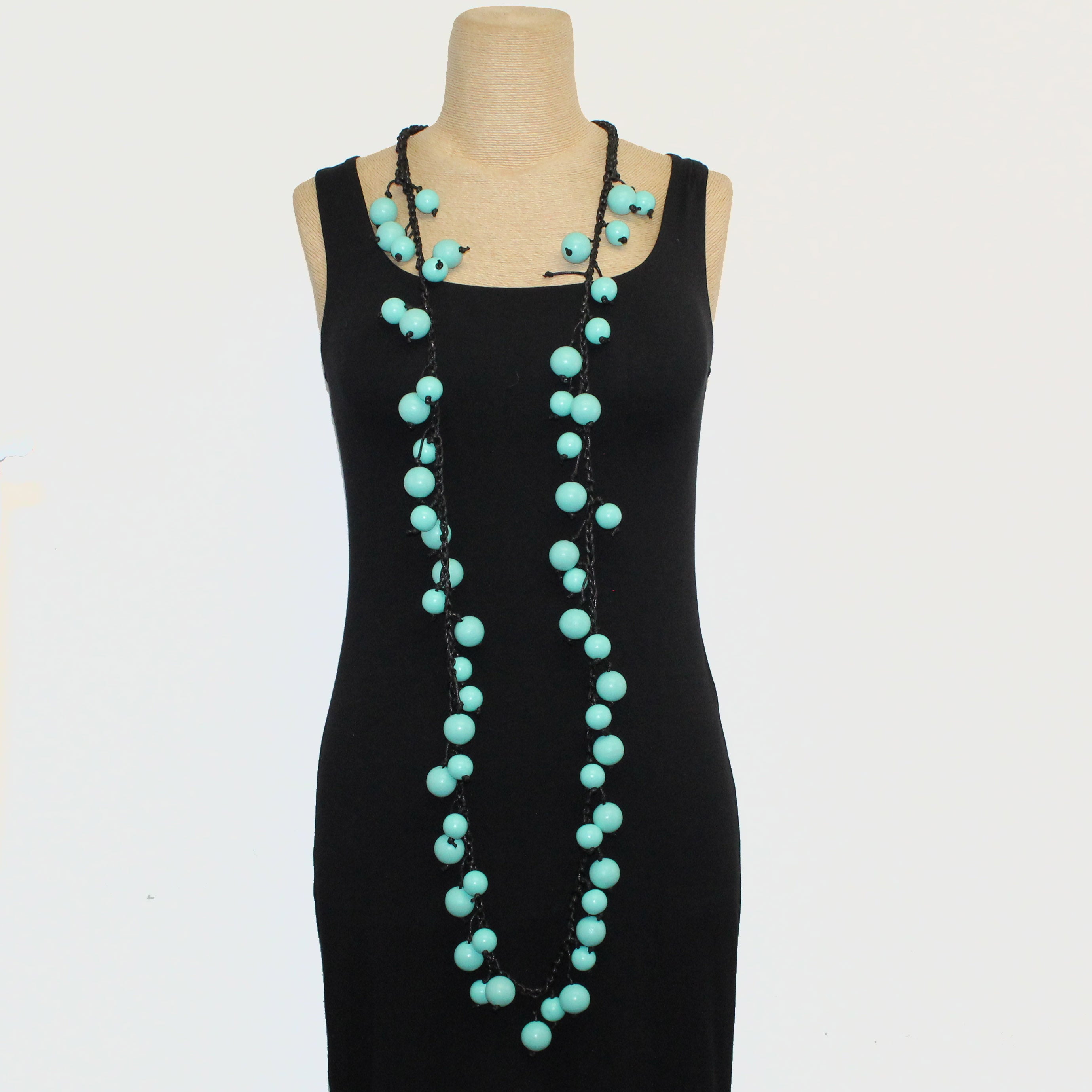 Jianhui London Necklace, Round Beads, Turquoise