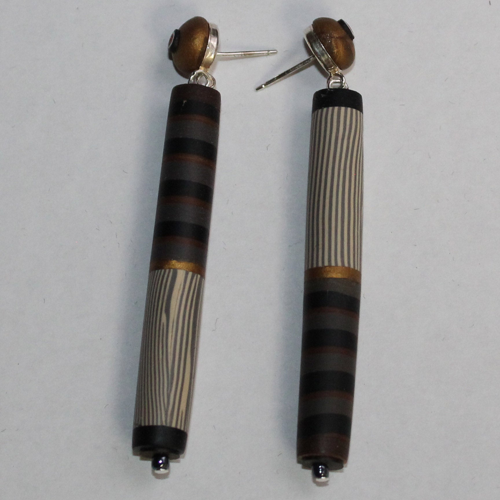 Loretta Lam Earrings, Tube Posts, Gold