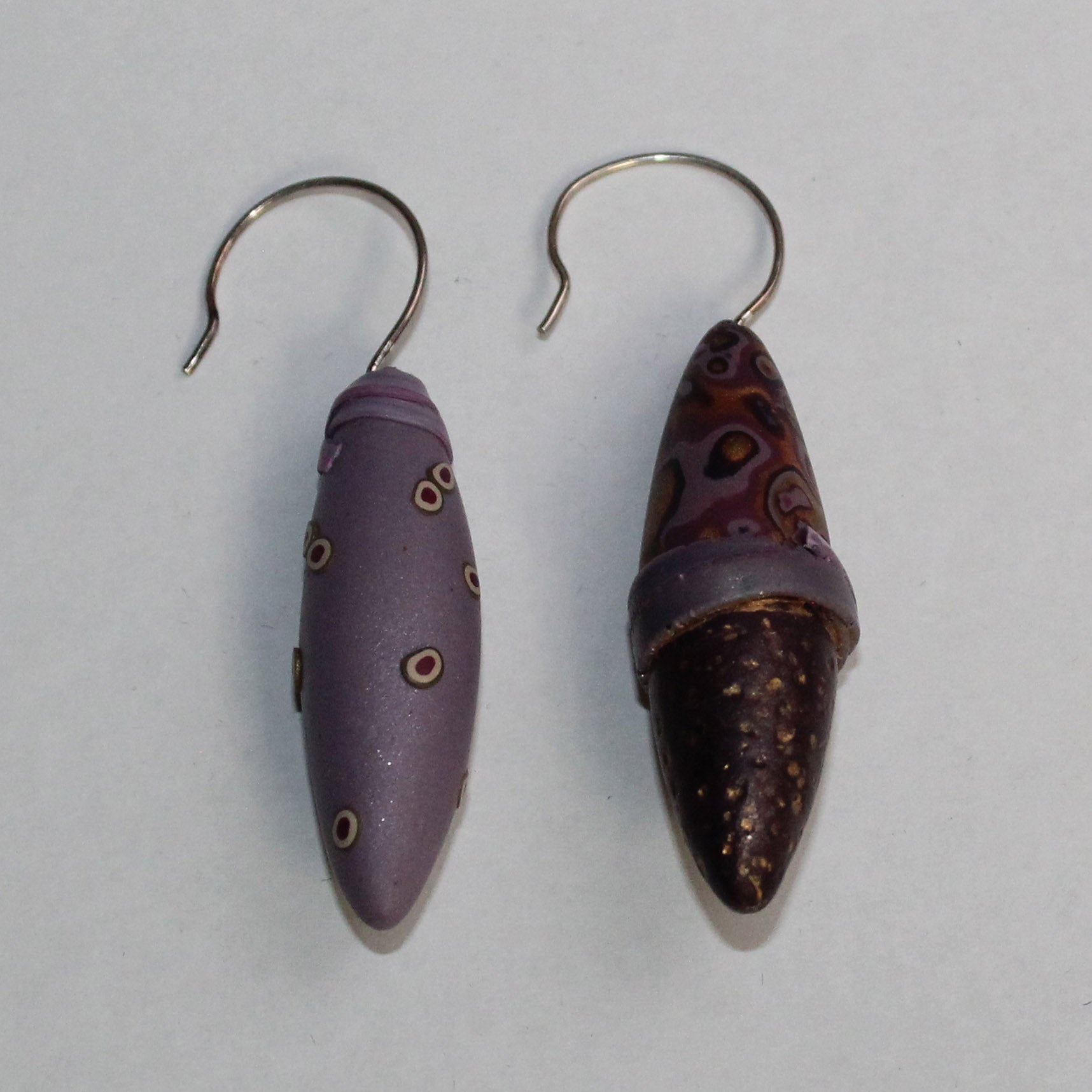 Loretta Lam Earrings, Asymmetrical Pods, Violet