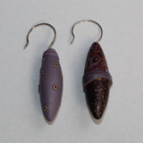 Loretta Lam Earrings, Asymmetrical Pods, Violet