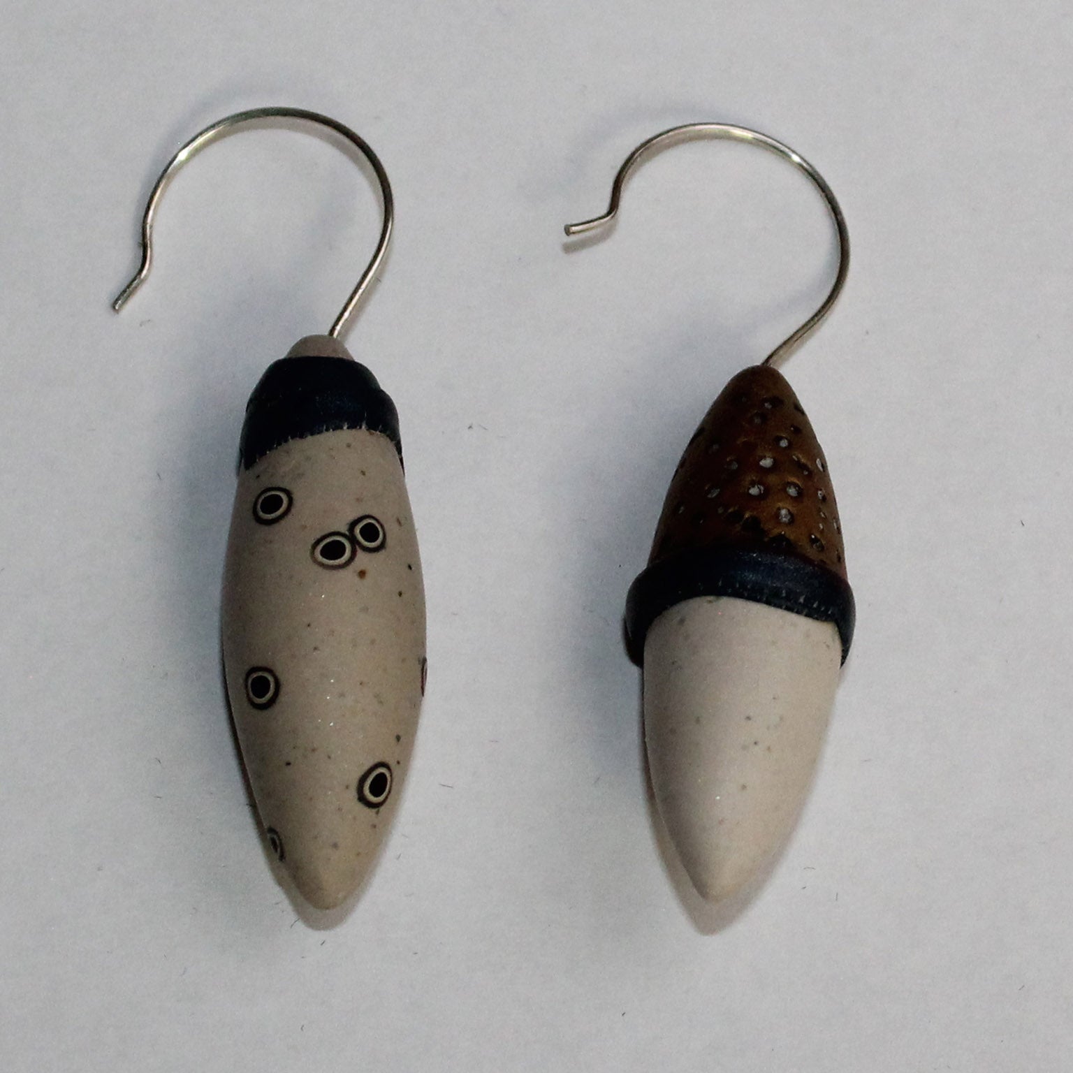Loretta Lam Earrings, Asymmetrical Pods, Gold