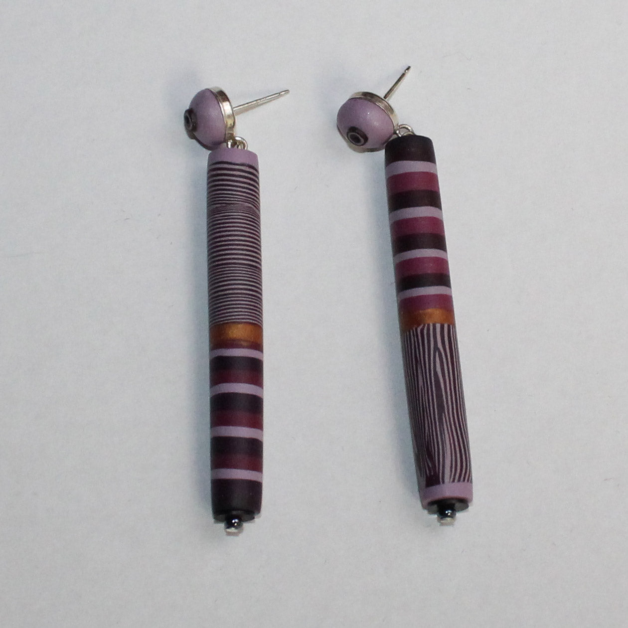 Loretta Lam Earrings, Tube Posts, Violet
