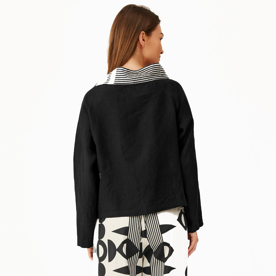 Mara Gibbucci Jacket, Geometric Print, White/Black M