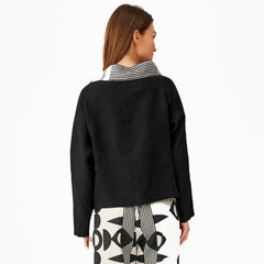 Mara Gibbucci Jacket, Geometric Print, White/Black M