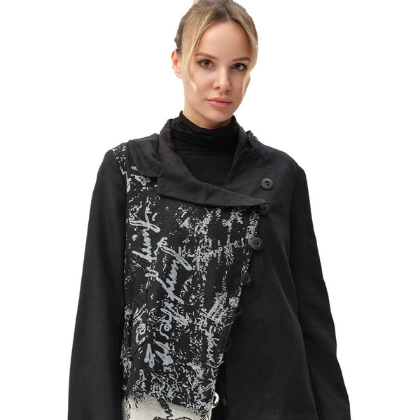 Mara Gibbucci Jacket, Asymmetrical, Black/White S, S/M & M