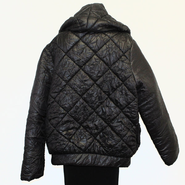 Mara Gibbucci Jacket, Quilted With Hood, Black XL