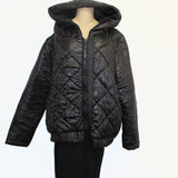 Mara Gibbucci Jacket, Quilted With Hood, Black XL